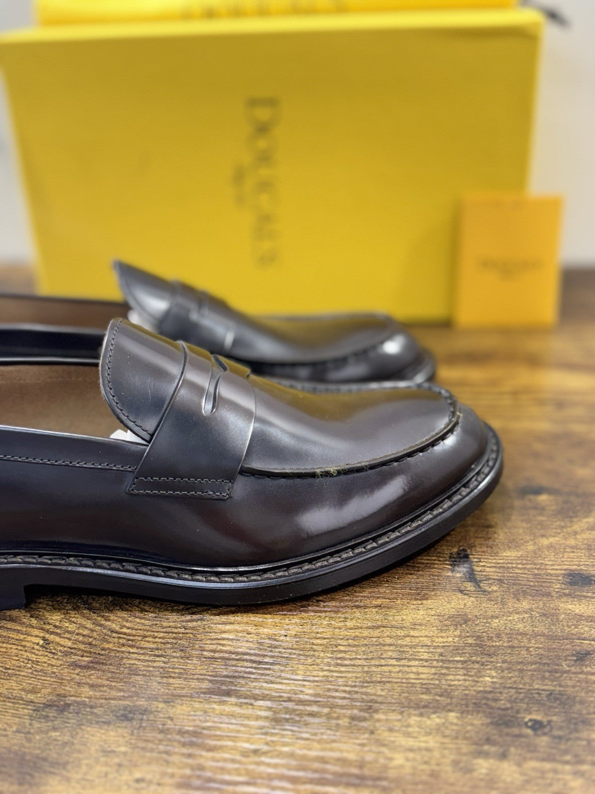 Doucal’s Mocassino Penny Uomo Pelle Ebano  Luxury Men Doucal’s Shoe 44