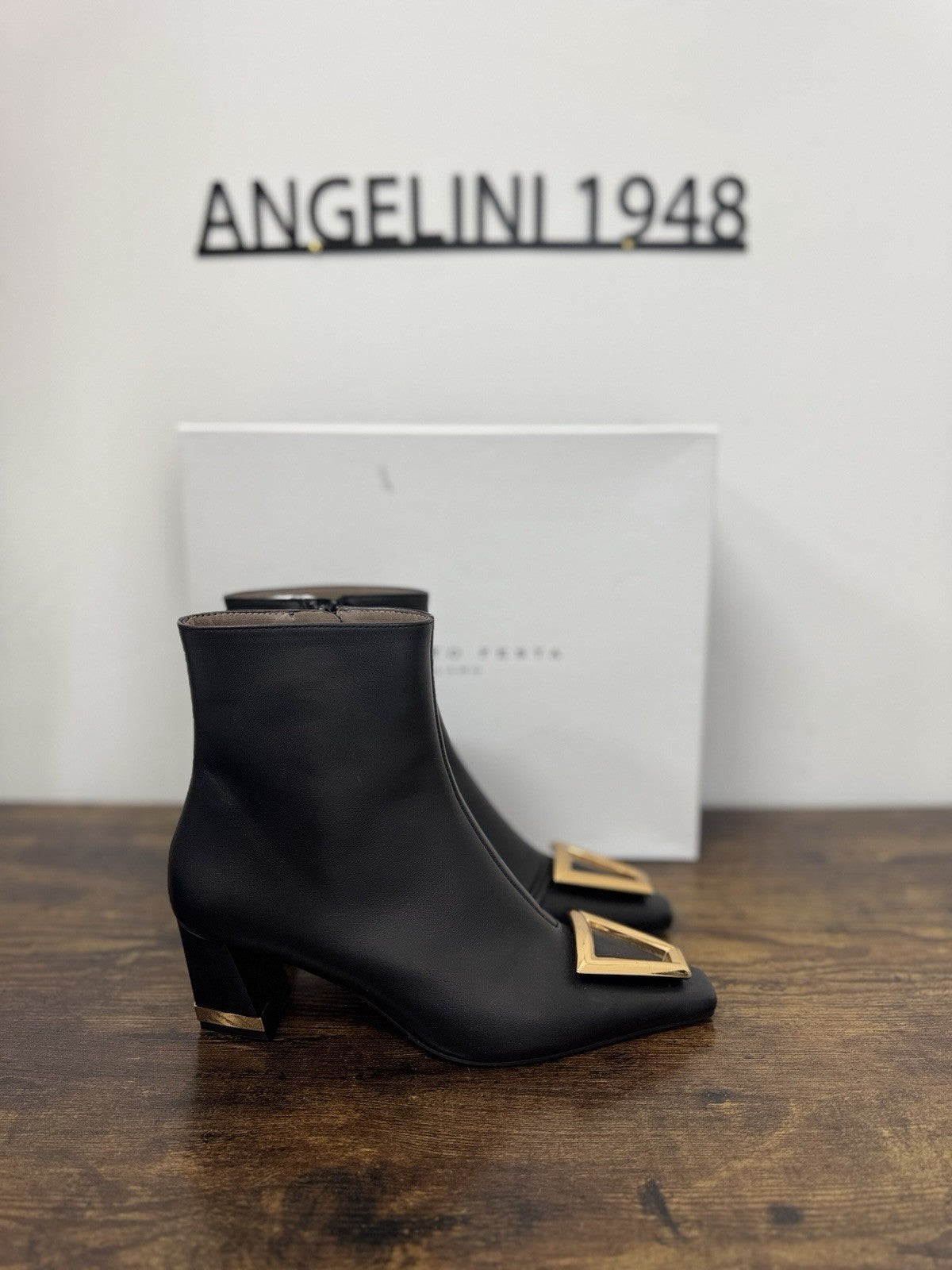 Roberto Festa Milano Stivaletto Pelle Nappa Nera  Causal Boot Donna 37