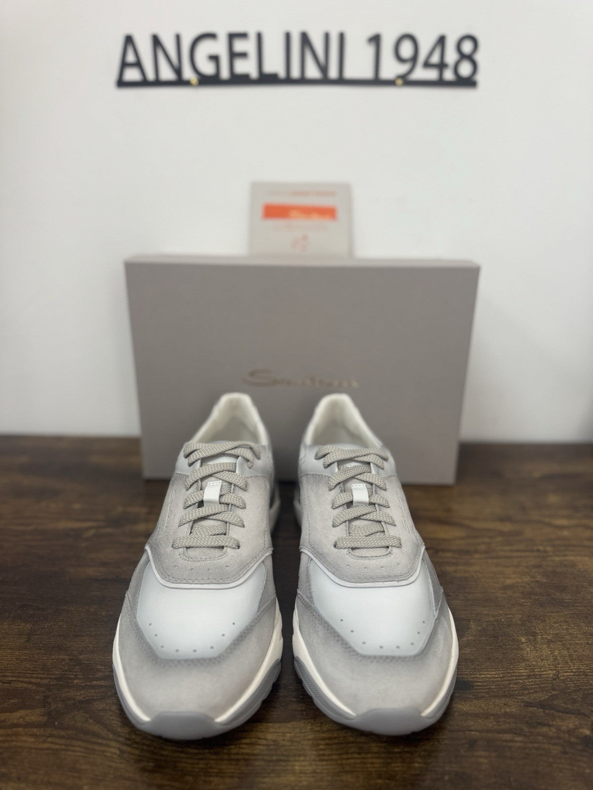 Santoni Innova Sneaker Pelle Grey   Casual Luxury Santoni Scarpa Uomo 43.5