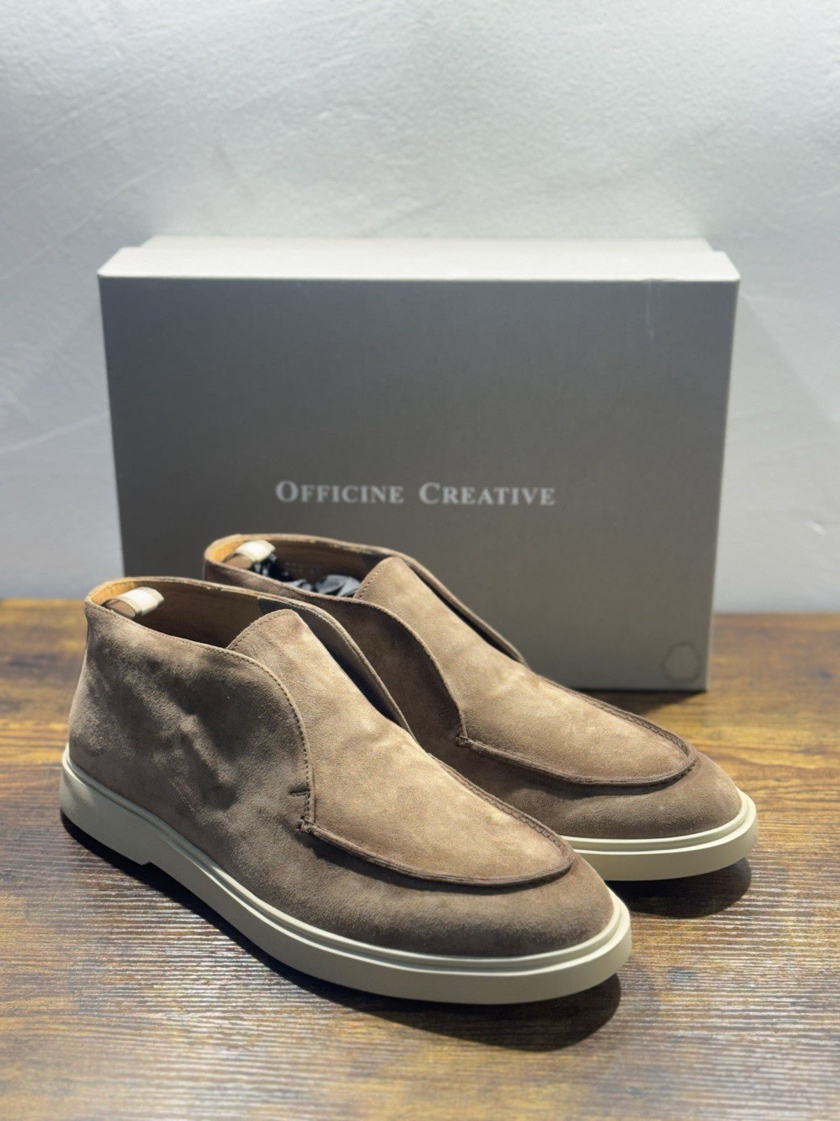 Officine Creative Polacchino Summer Walk Bones Suede Beige Uomo 42