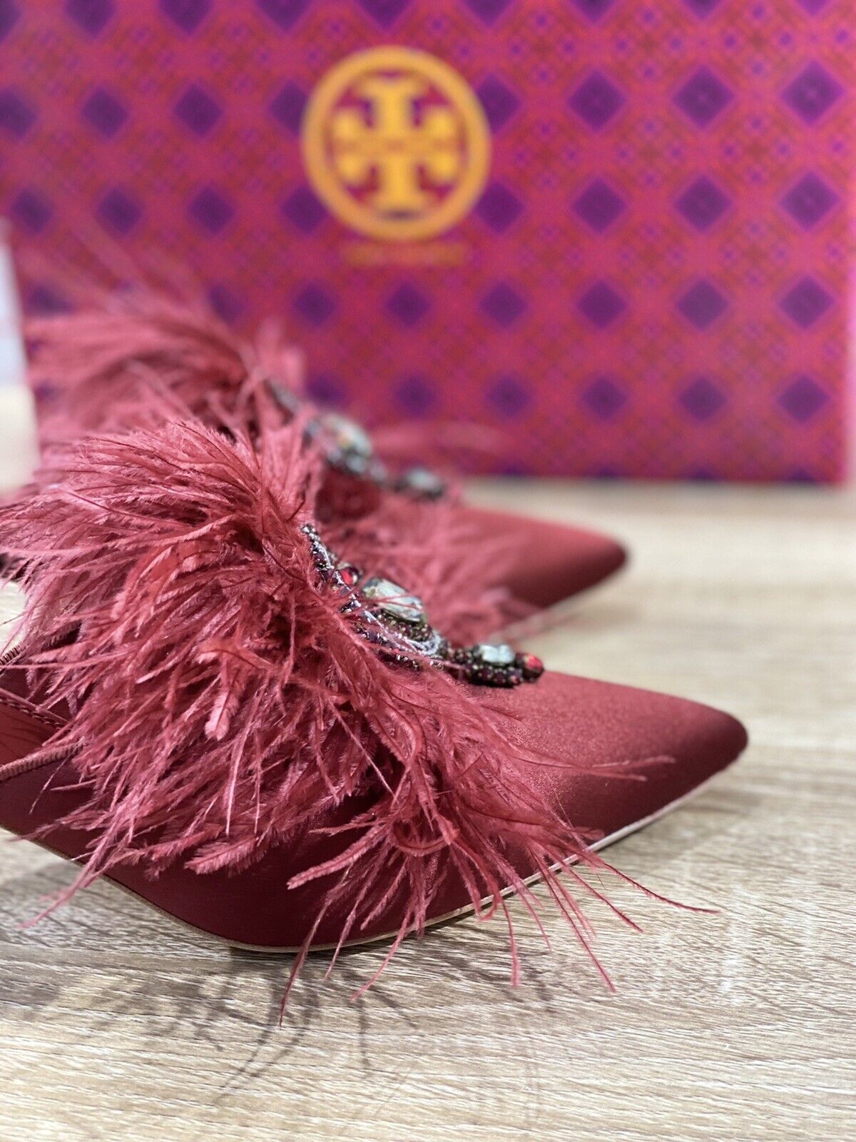 Tory Burch Elodie 65 MM Mule In Seta Bordo’ Luxury 47464 Donna 37.5