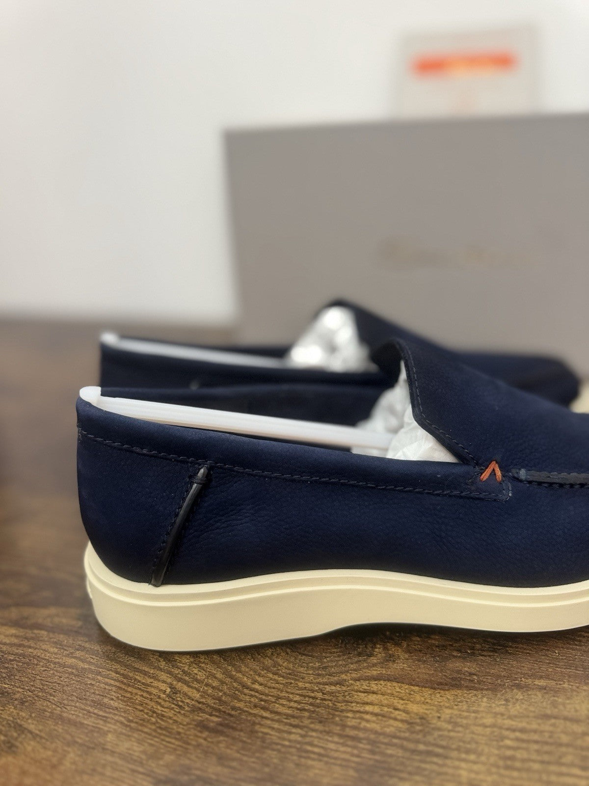Santoni Mocassino Summer Walk Suede Blu  Casual Santoni Uomo 41.5
