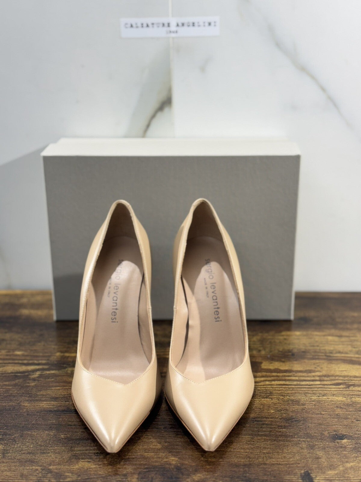 Sergio Levantesi Decollete’ donna Letizia  Pelle Cappuccino made in italy  40