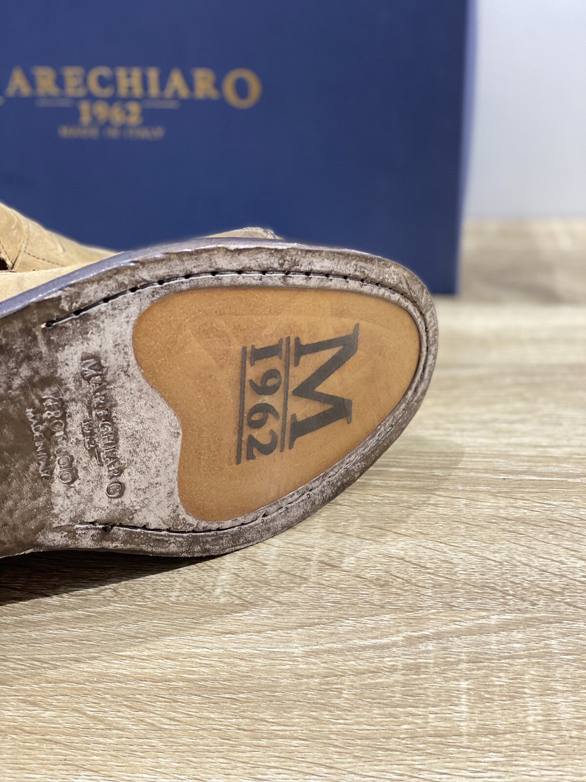 Marechiaro 1962 Mocassino Uomo Pelle Suede Cuoio Fully Made In Italy 44