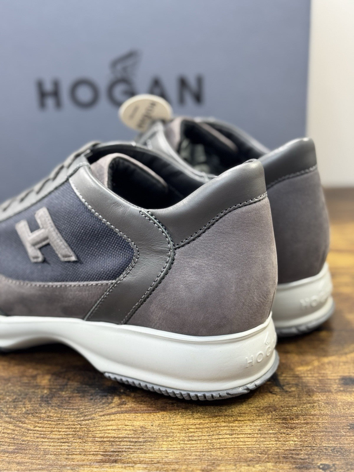 Hogan Interactive Suede Grey Blu Casual Uomo Hogan 43