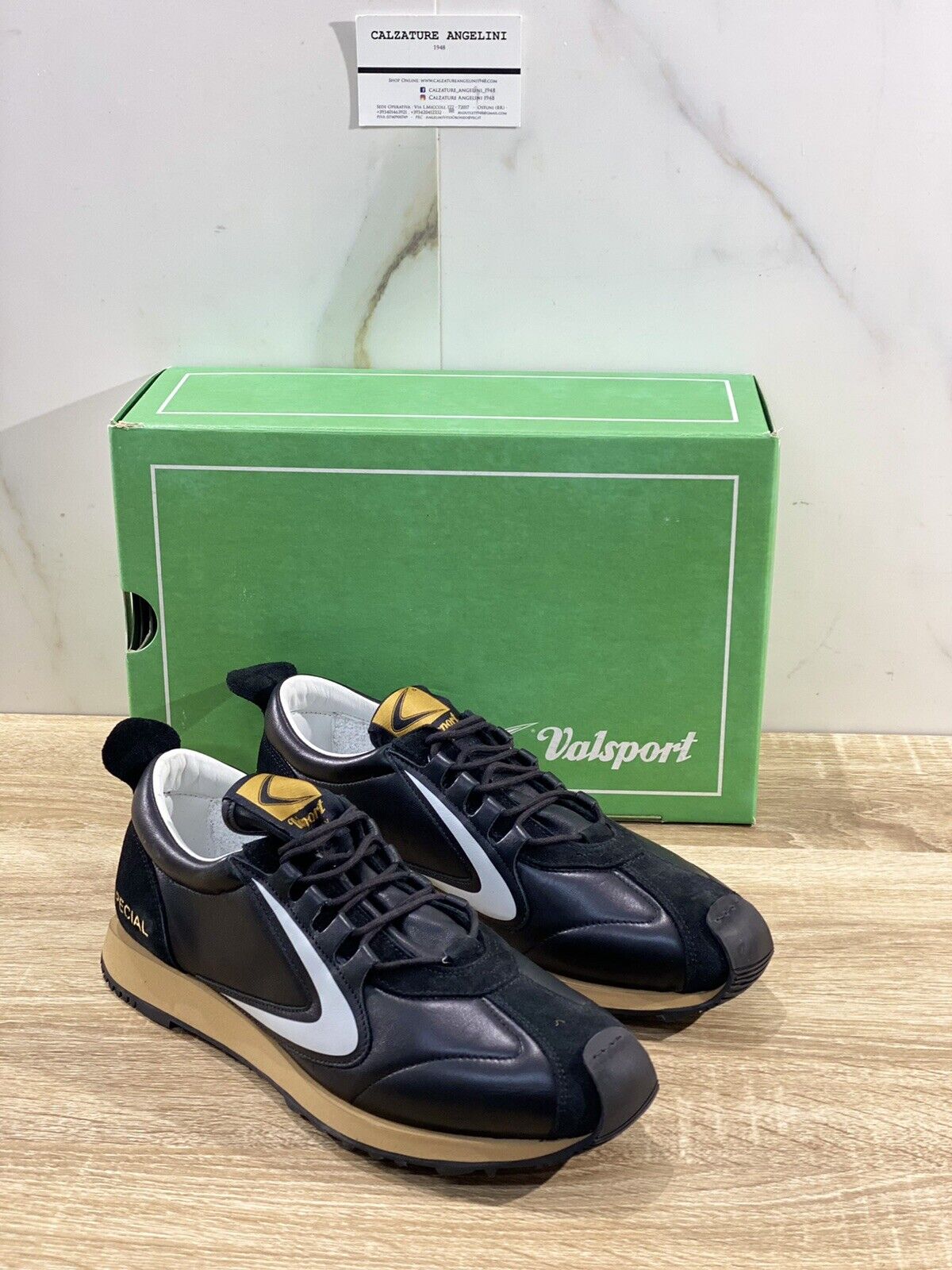 Valsport scarpa uomo sneaker special in pelle nera luxury made in italy 40