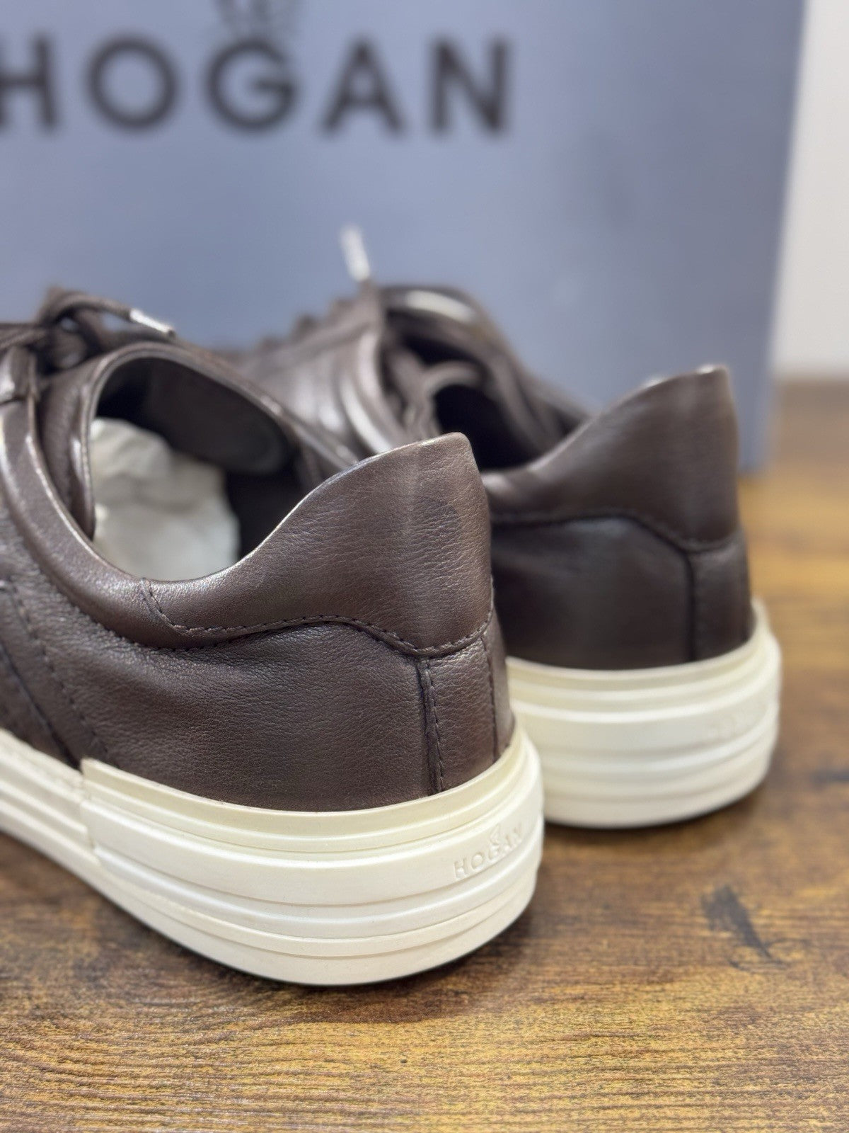 Hogan Rebel  Sneaker  Pelle Marrone  Memory Foam   Casual Hogan   Uomo 40.5