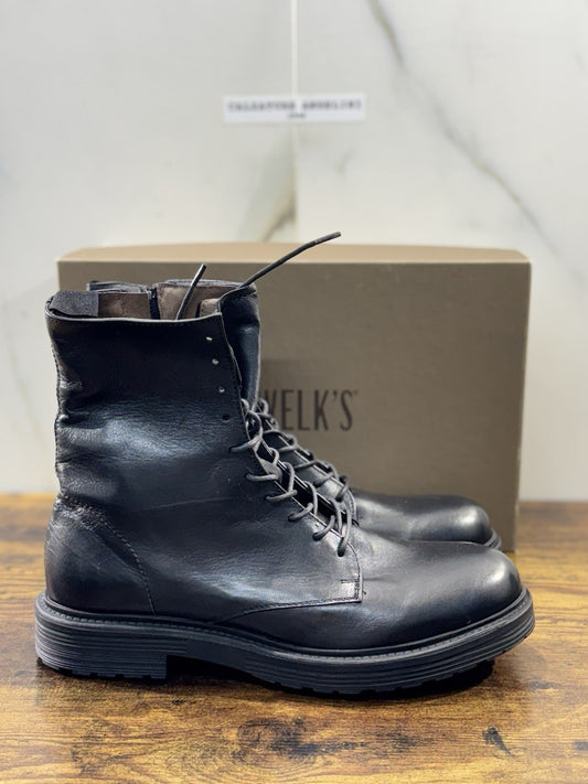 Pawelk’s Anfibio  Uomo Pelle Nera Hand  Made St Moritz Fondo Made  In Italy 39