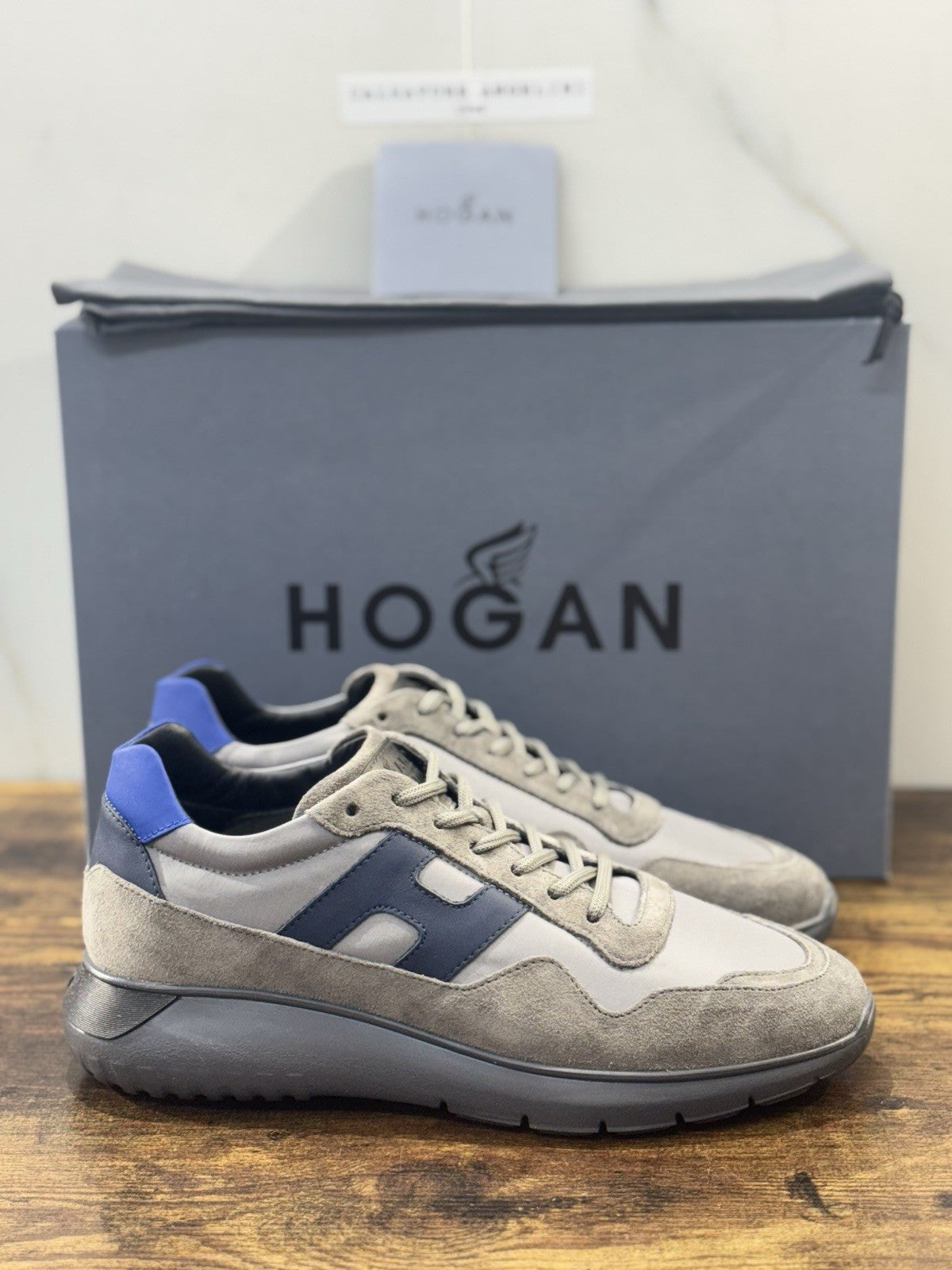 Hogan Interactive 3 Pelle Suede Grey Blu  Casual Hogan Uomo 40.5