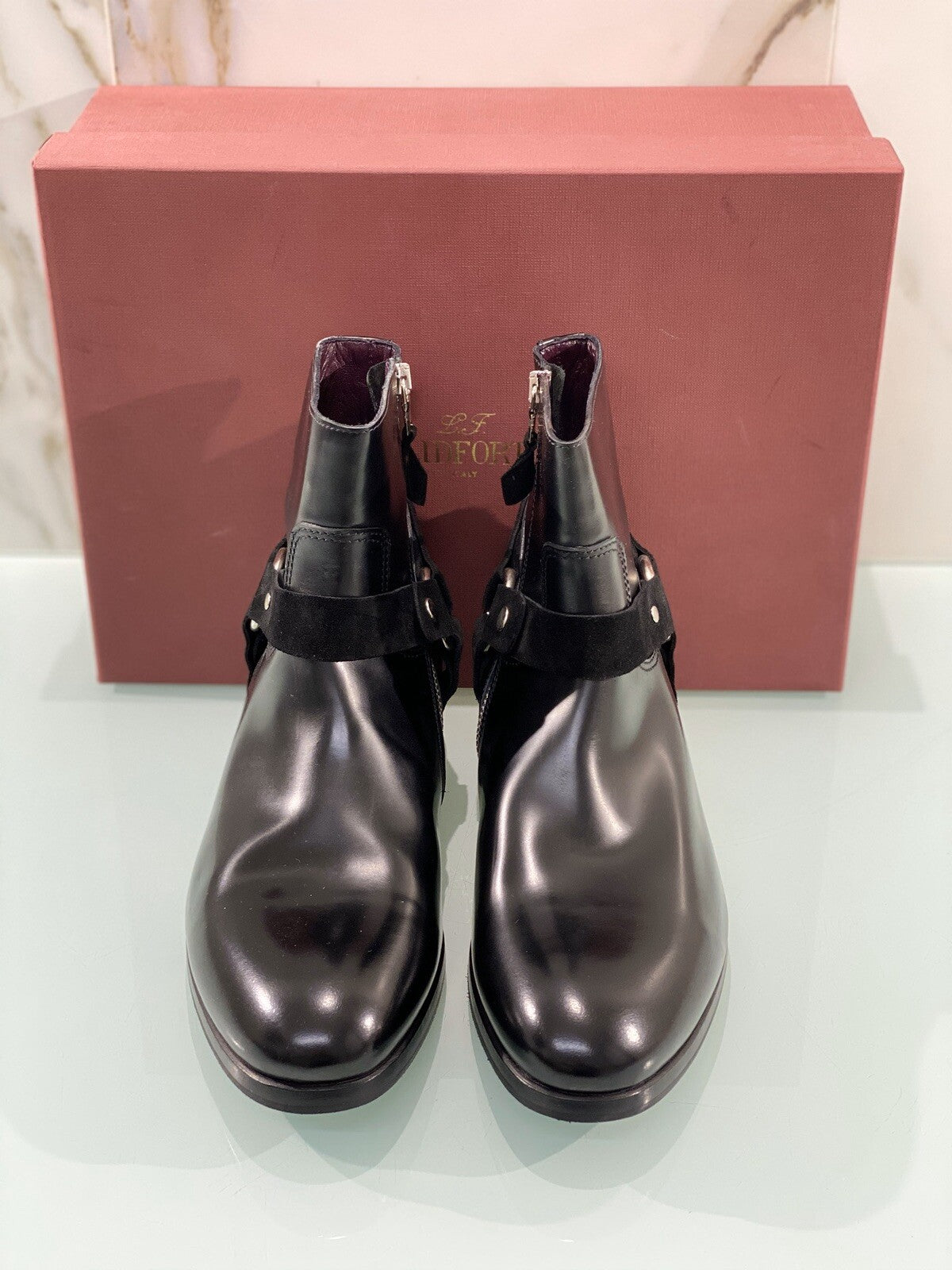 Lidfort Stivaletto Uomo 585/D Luxury Nero Pelle Vibram 41 