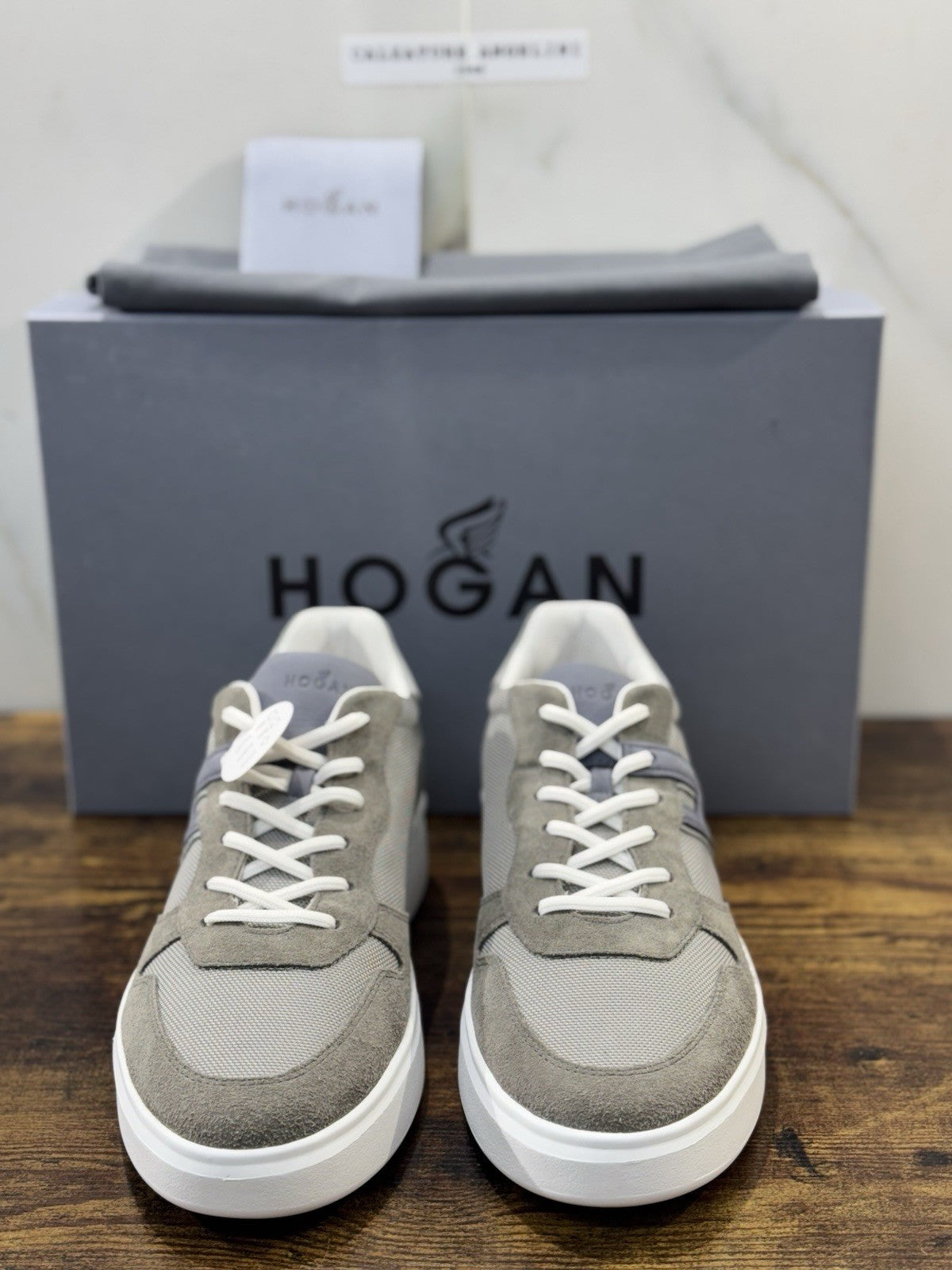 Hogan H 580 Sneaker Pelle Suede Grey  Casual Hogan Uomo 44