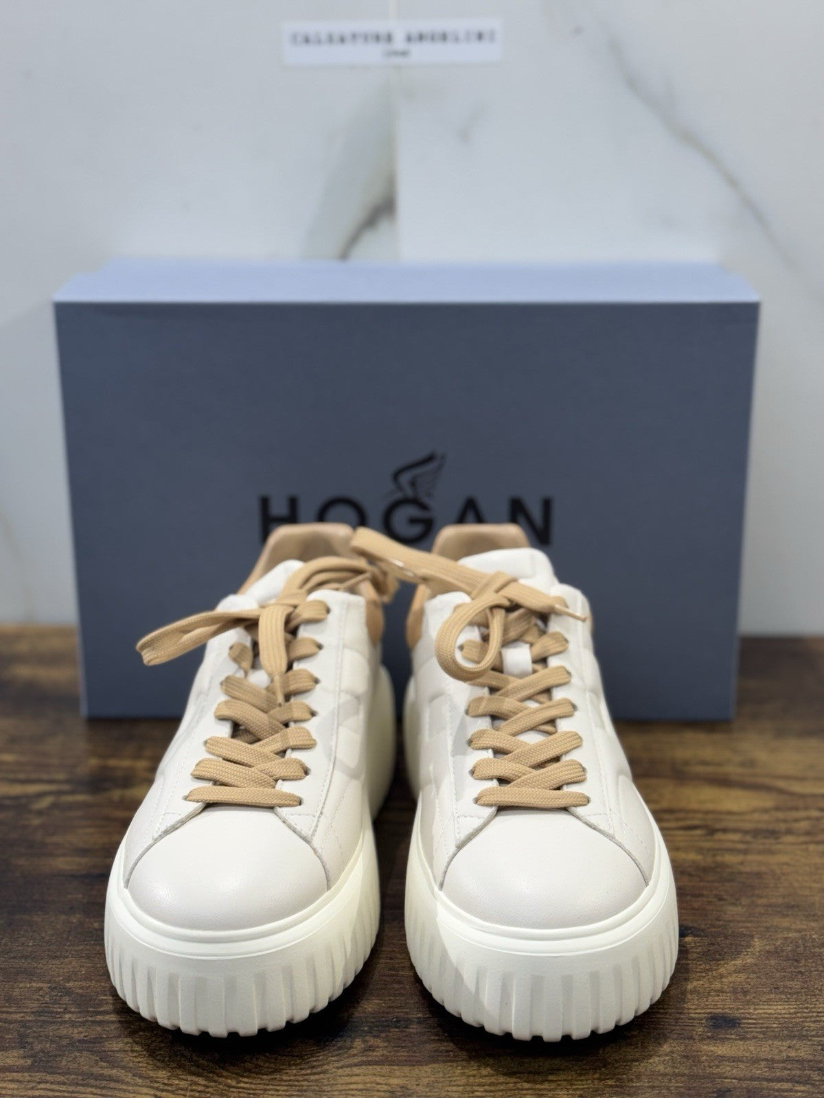 Hogan H Stripes Sneaker Pelle Bianca Zeppa   Memory Foam Scarpa Hogan Donna 36