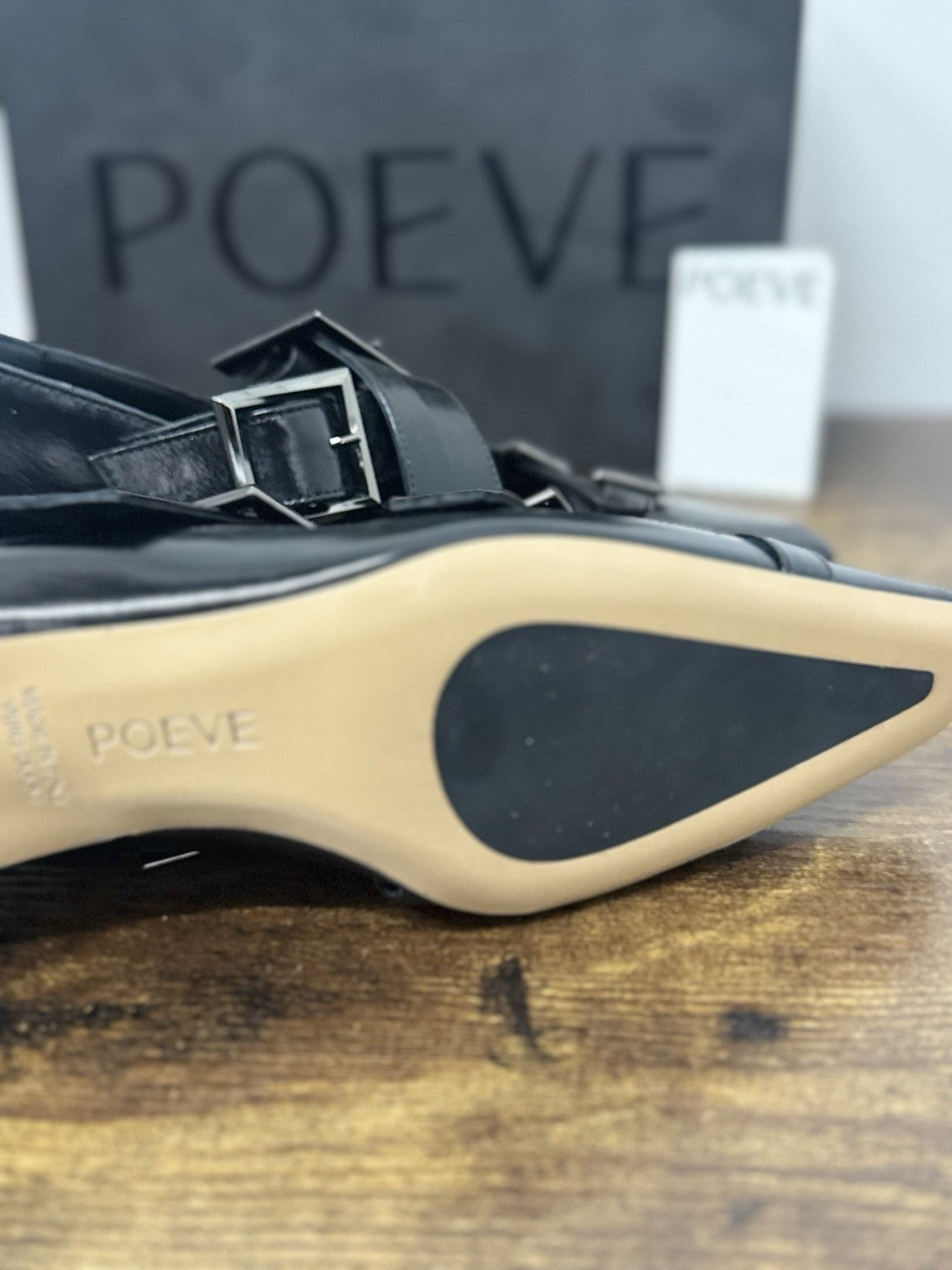 Poeve Mocassino Con Tacco  Pelle Nero Causal Donna 39