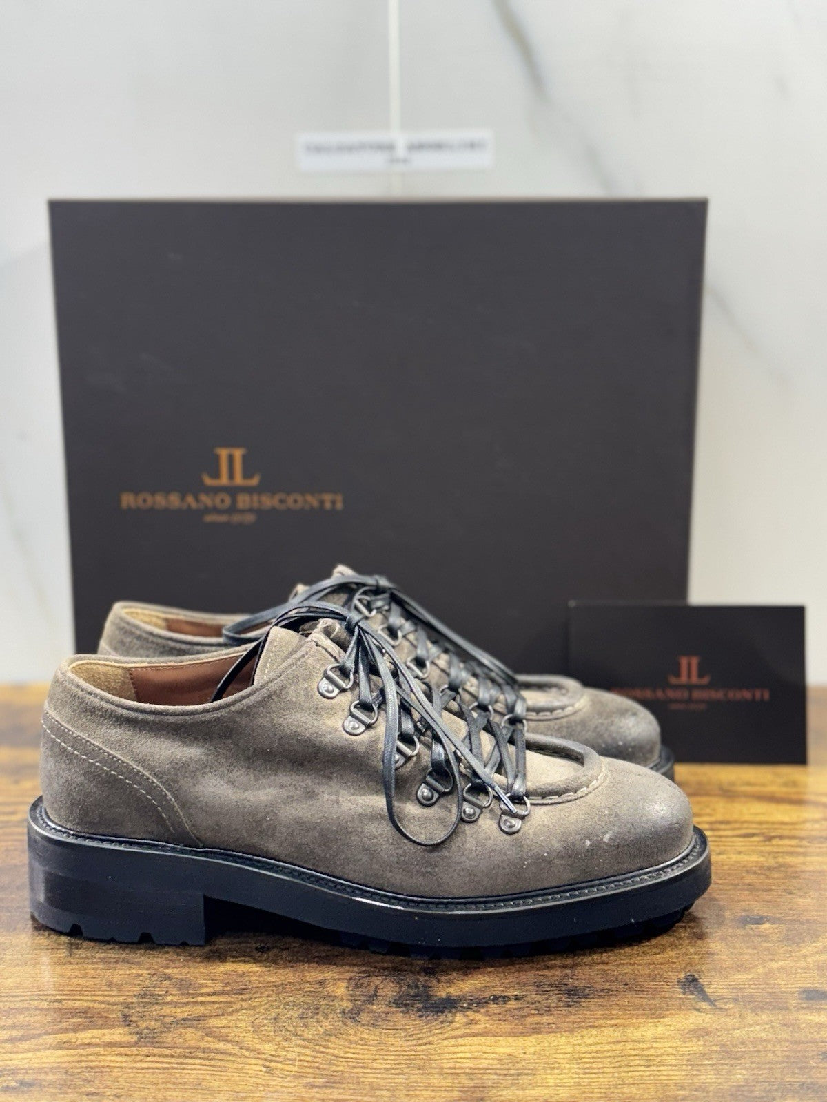 Rossano Bisconti Pedula   Uomo  Pelle Tortora  Suede     Fully Made In Italy 40
