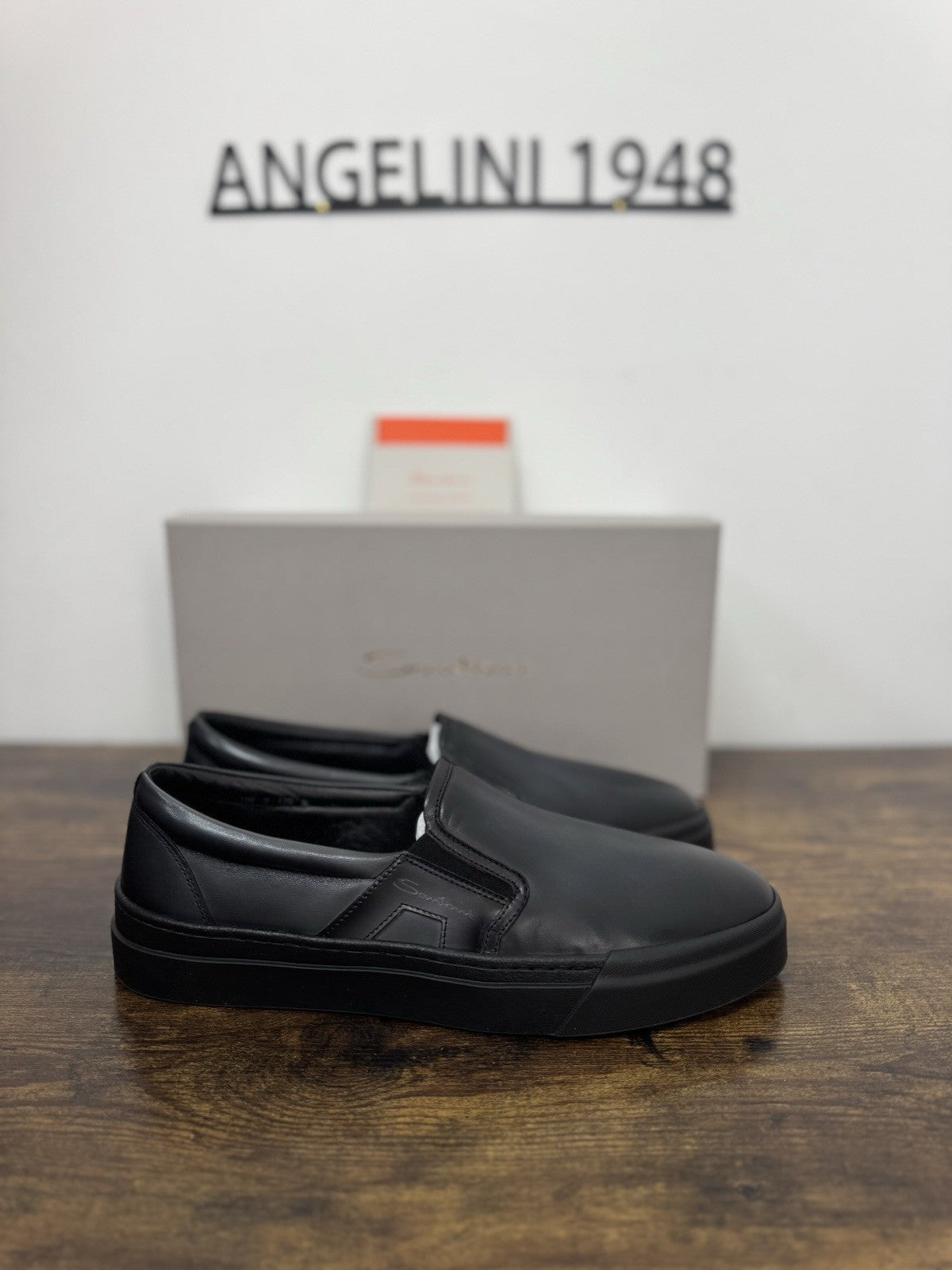 Santoni Sneaker Pelle Grey Slip On DBS Luxury Scarpa Santoni Uomo 42.5