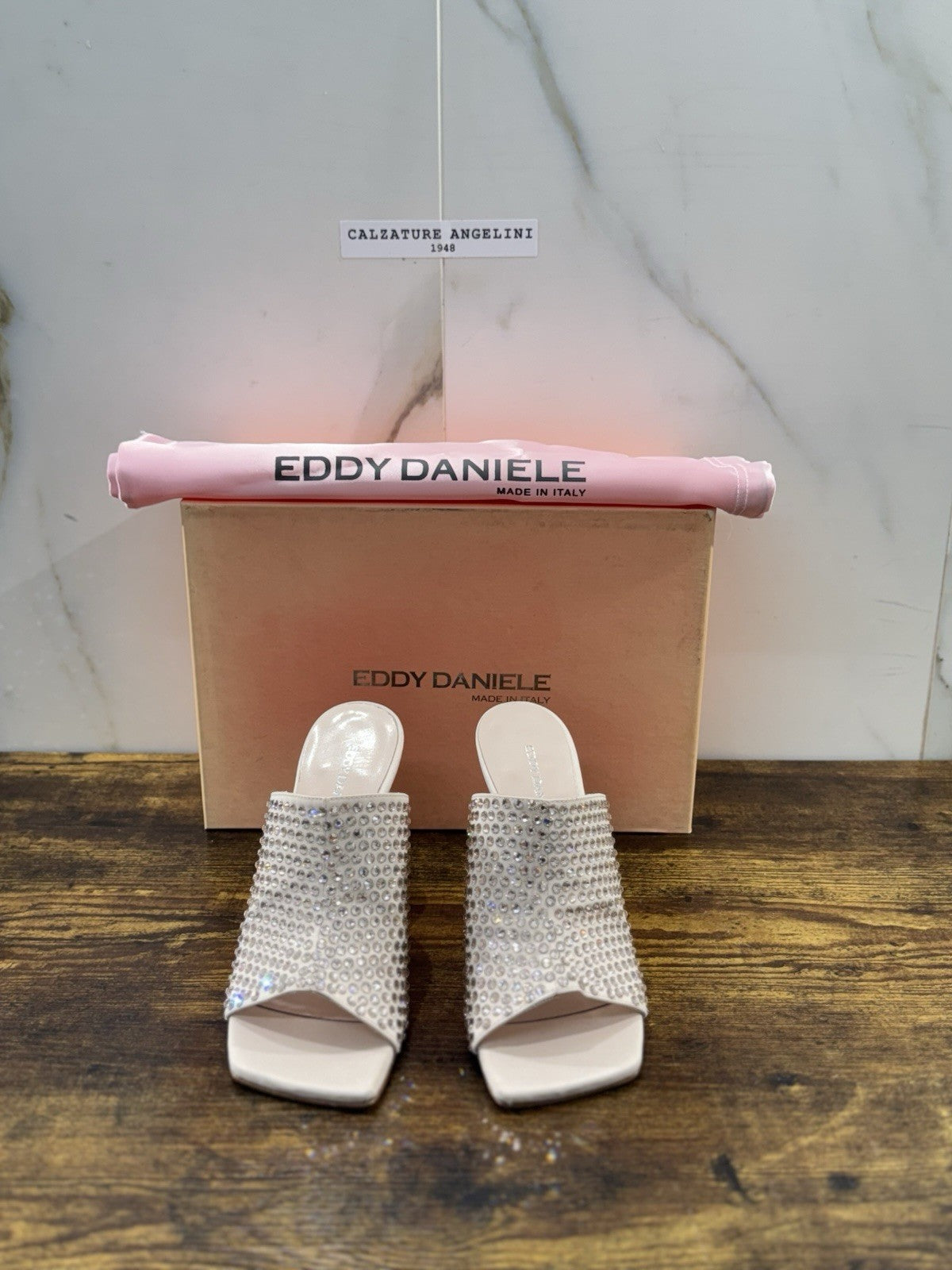Eddy Daniele Sandalo Nude  Real Swarovski Con Tacco Donna 38