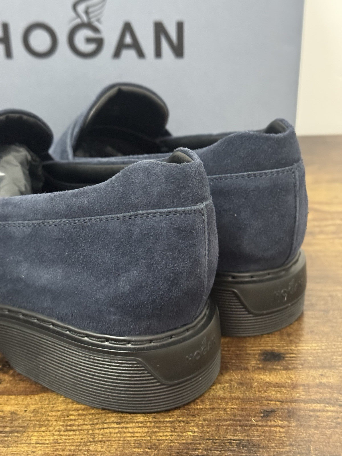 Hogan Business Mocassino Pelle  Suede Blu  Memory Foam Casual Hogan Uomo 40.5