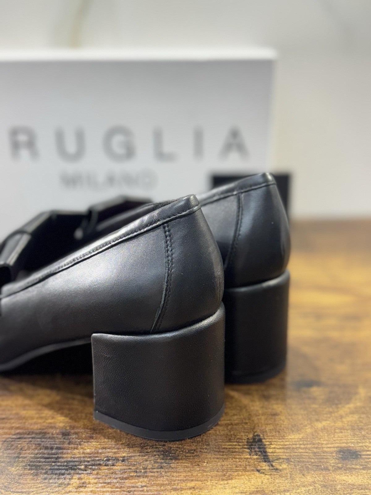 Bruglia Milano Mocassino Nero Pelle  Top Quality Scarpe Donna 41