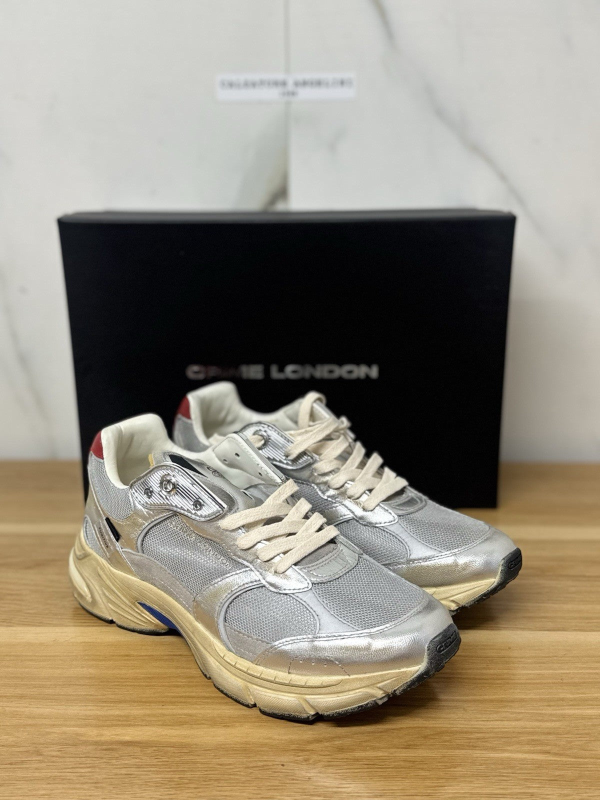 Crime London Sneaker Fugitive    Casual Pelle Grigia  Uomo 40