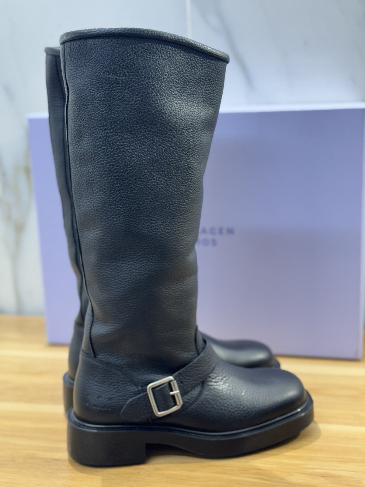 Copenhagen Stivale Pelle Nero Biker Casual Boot Donna 38