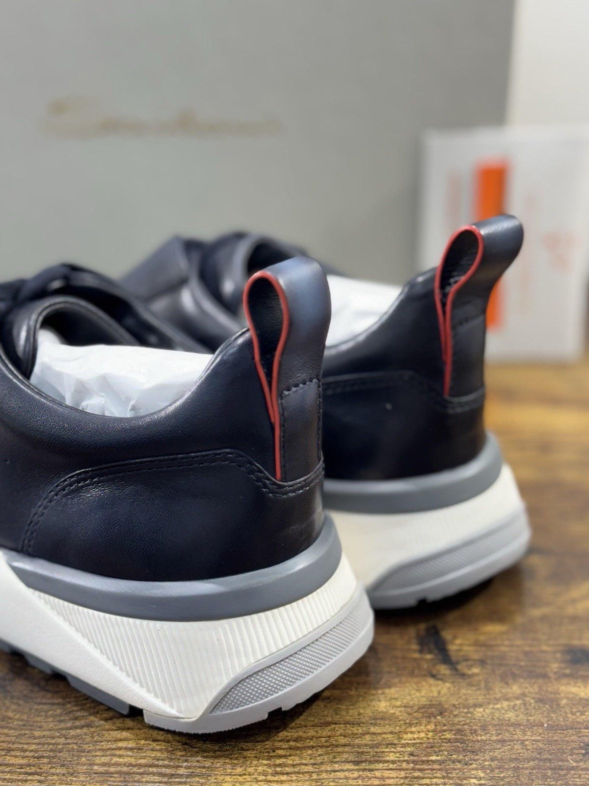 Santoni Sneaker Innova Pelle  Blue Casual Luxury Santoni Scarpe Uomo 39.5
