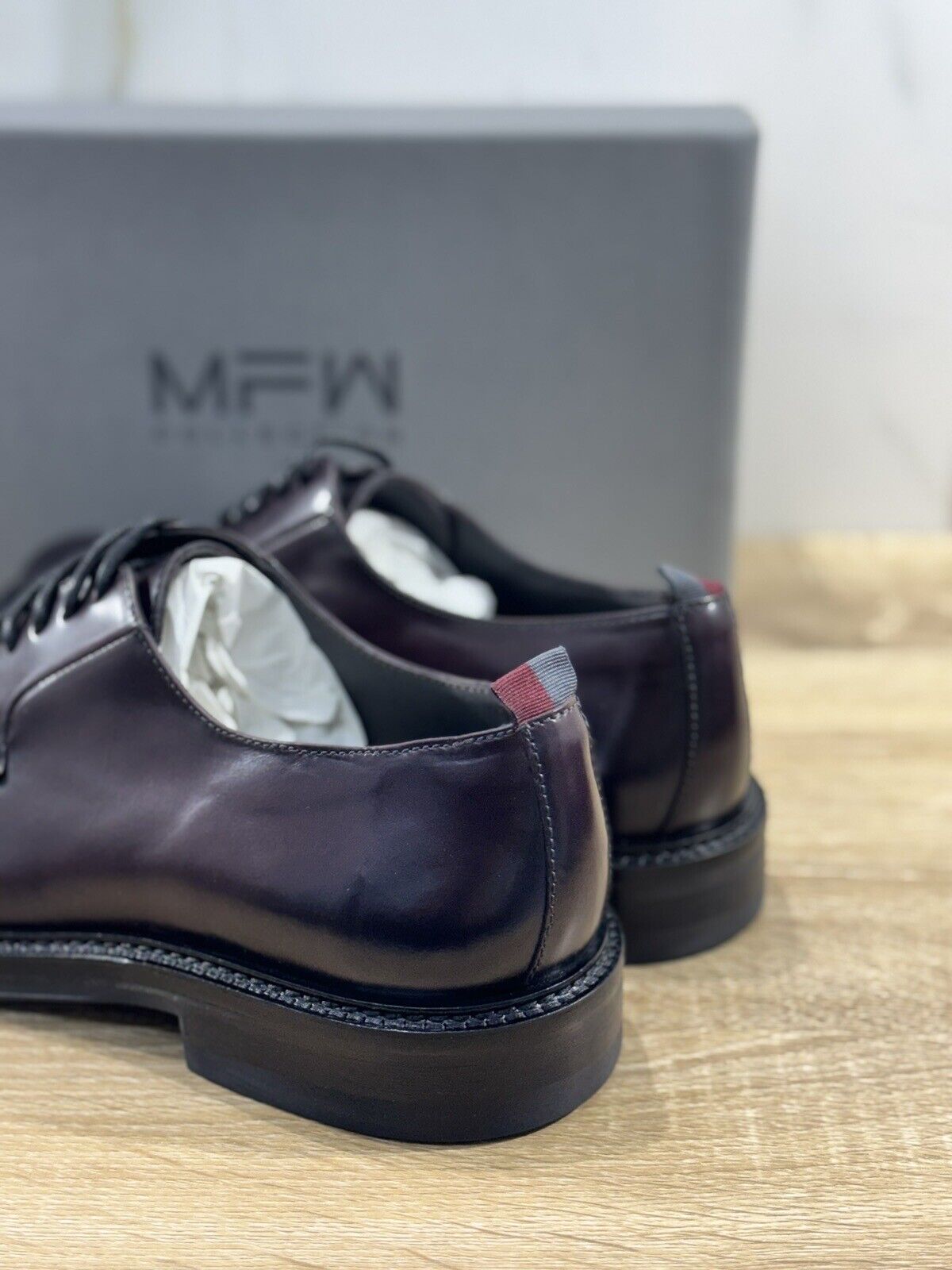 Marco Ferretti Derby  Uomo Fondo Gomma Casual Loafer Pelle Bordo’ 45