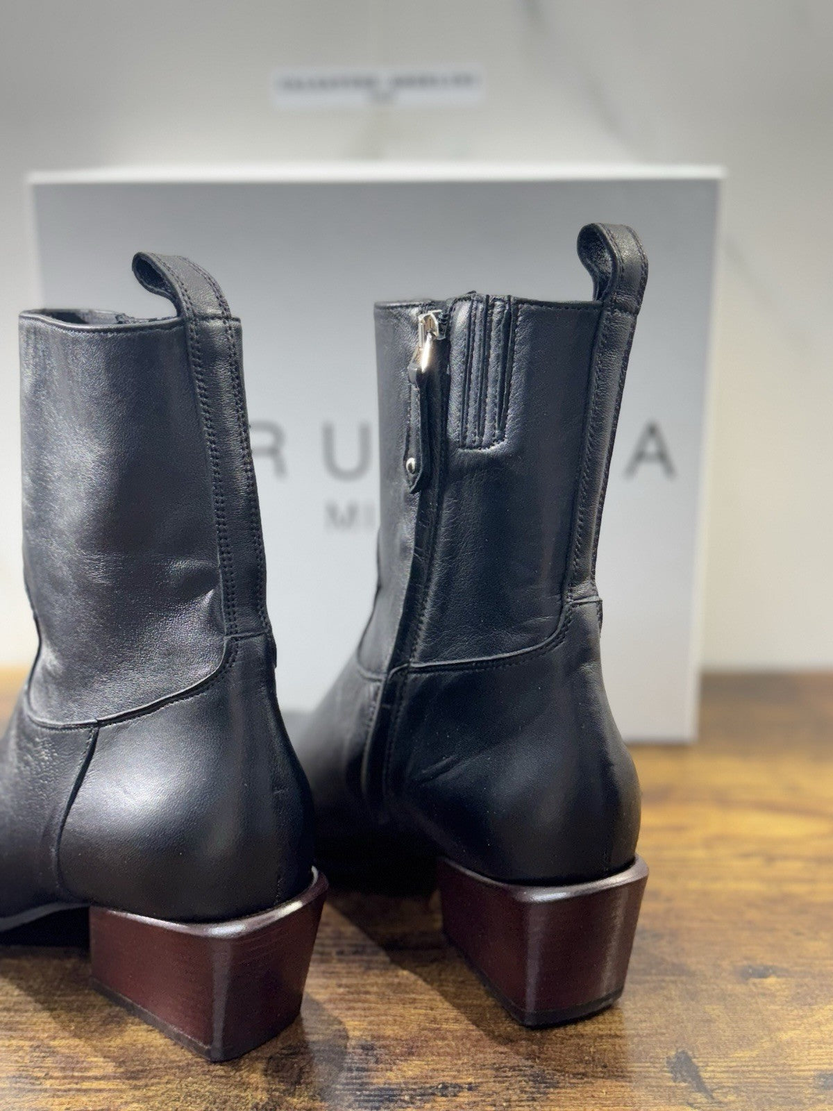 Bruglia Milano Chelsea Boot Nero Pelle  Top Quality Scarpe Donna 40
