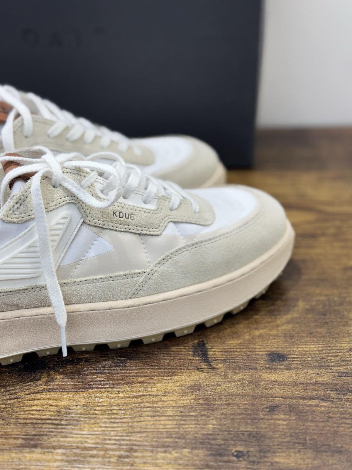 D.A.T.E Kdue BASIC  Sneaker Pelle Bianco Wood Casual Uomo 41