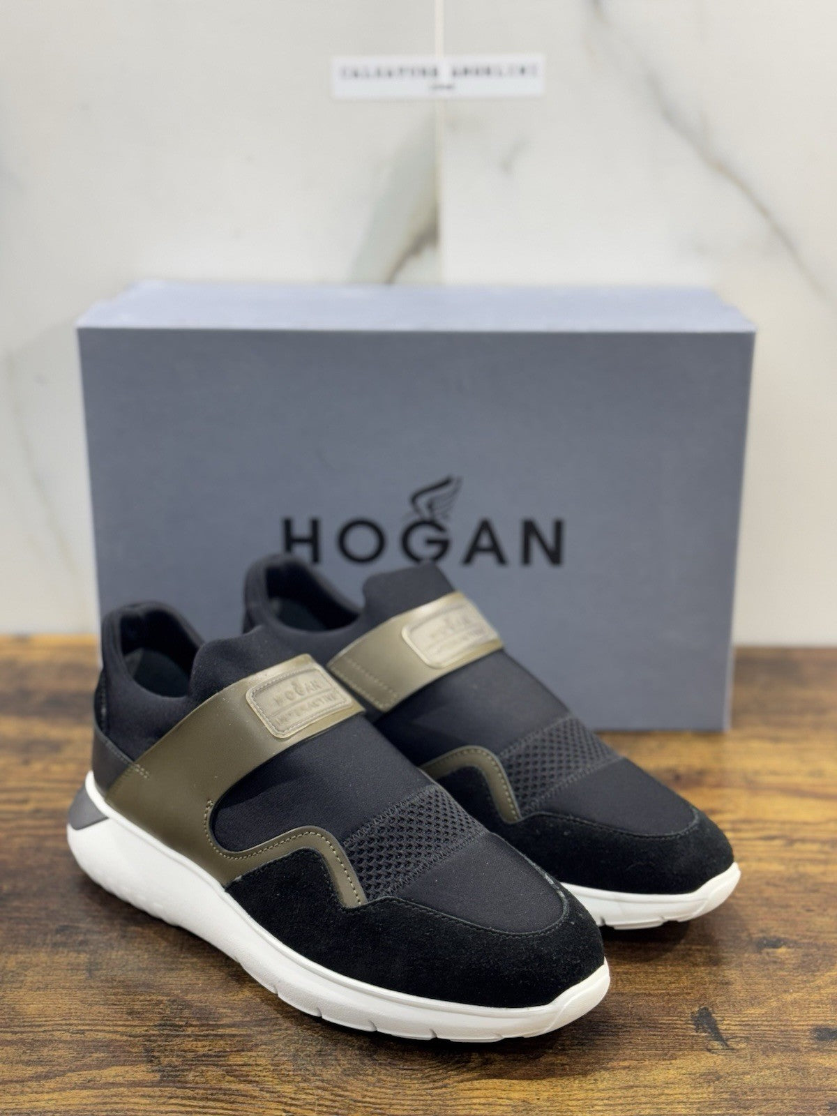 Hogan Interactive H371 Slip On Pelle Nero Verde Casual Hogan Uomo 39
