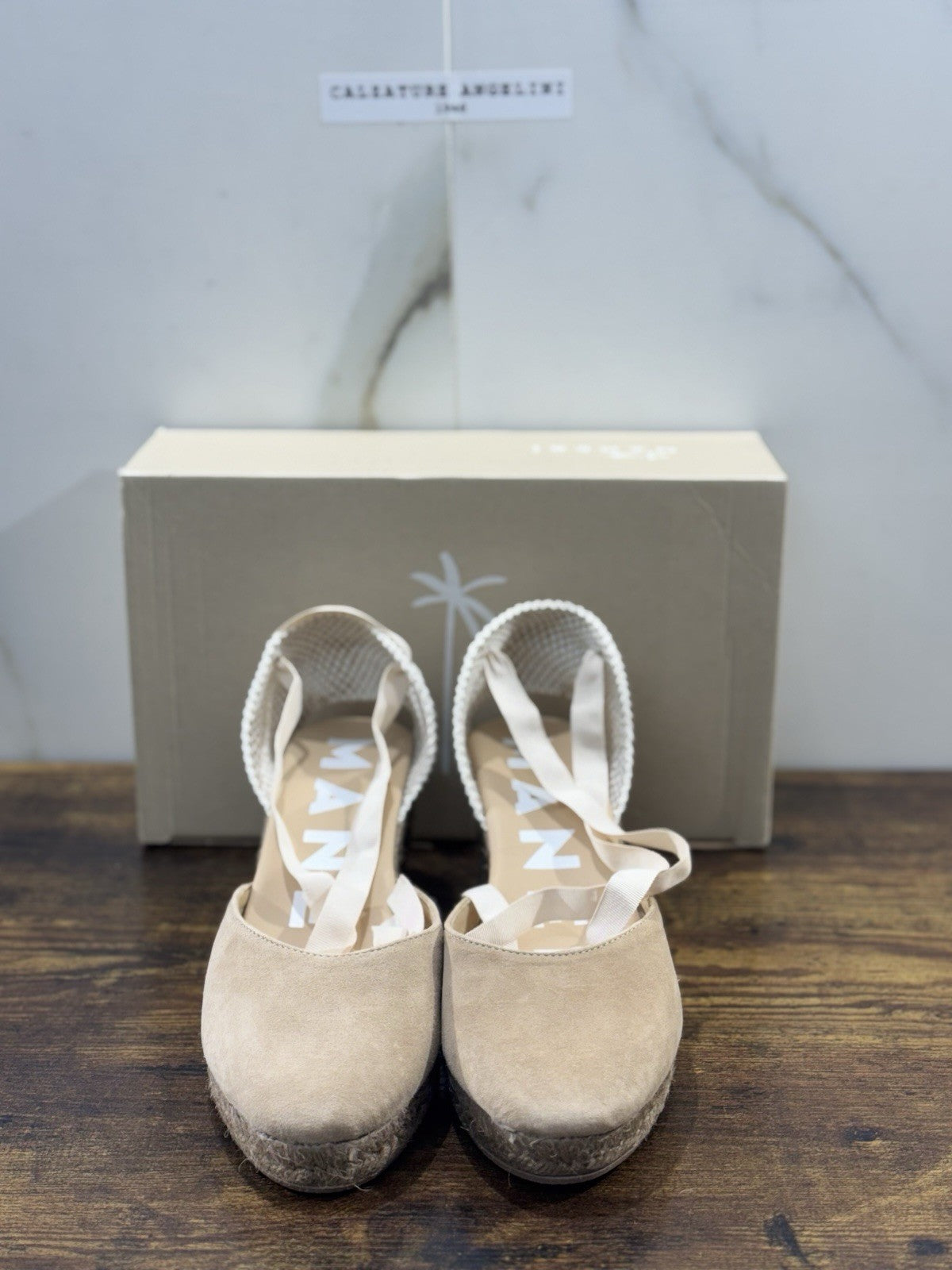 Manebi Espadrilles Suede Beige Zeppa Casual Manebi Shoes Donna 41