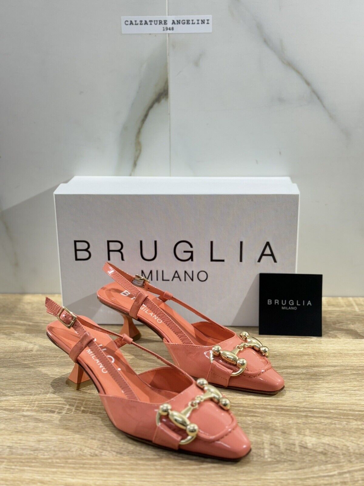 Bruglia Milano Slingback  Donna Corallo   Luxury Casual Sandal  Handmade 36