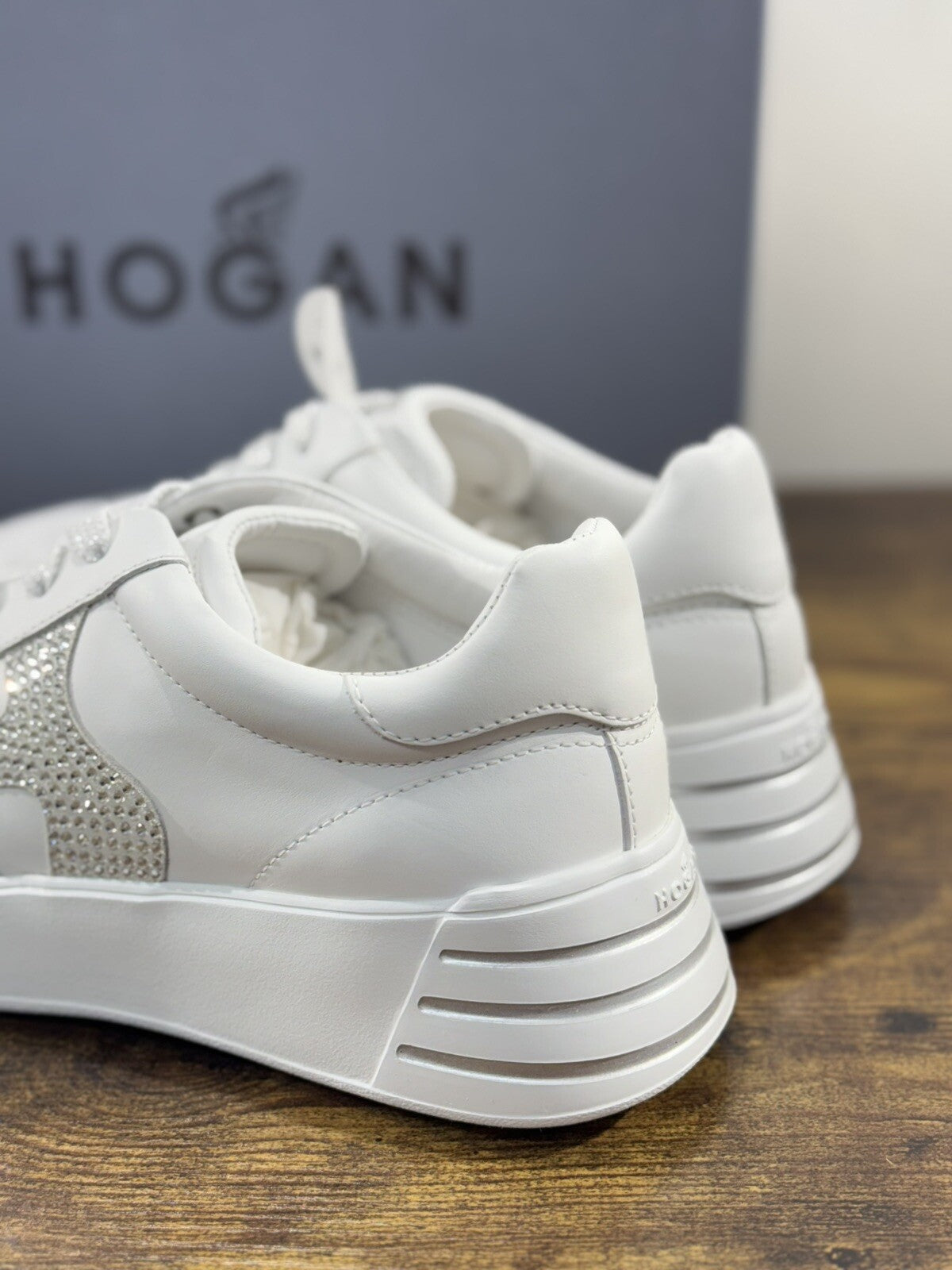 Hogan H564 Donna Sneaker Memory Foam Pelle Bianca H Stras Luxury Hogan Woman 41
