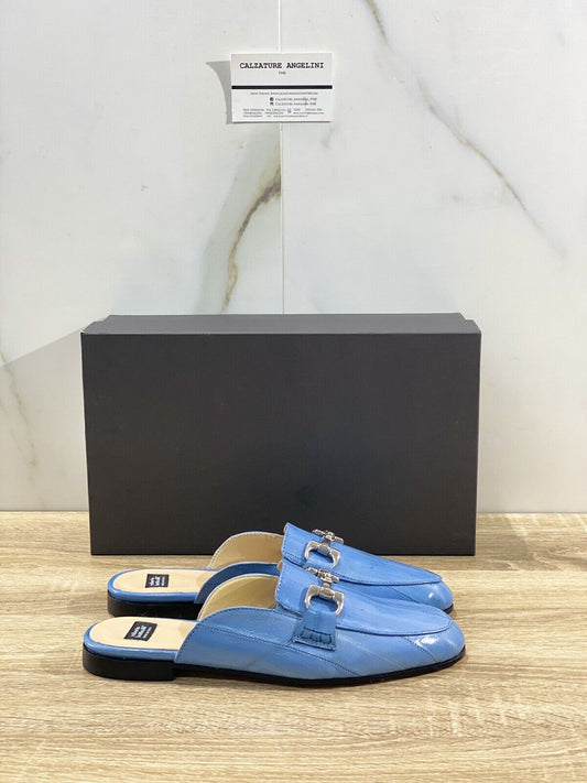 Roberto Botticelli sandalo donna in pelle Azzurro   Mules  luxury woman 37.5