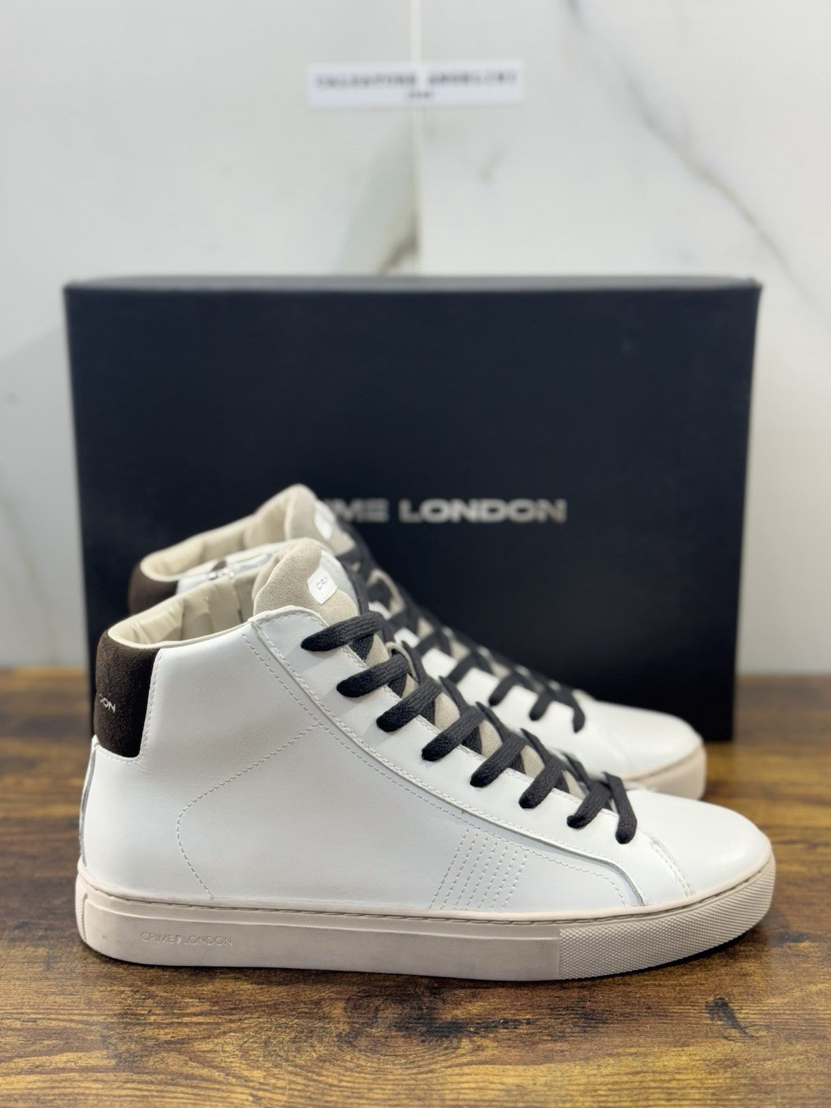 Crime London Sneaker Uomo High  Essential      Pelle  Bianco Casual Men Shoes 41