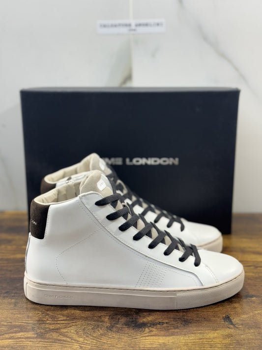Crime London Sneaker Uomo High  Essential      Pelle  Bianco Casual Men Shoes 41