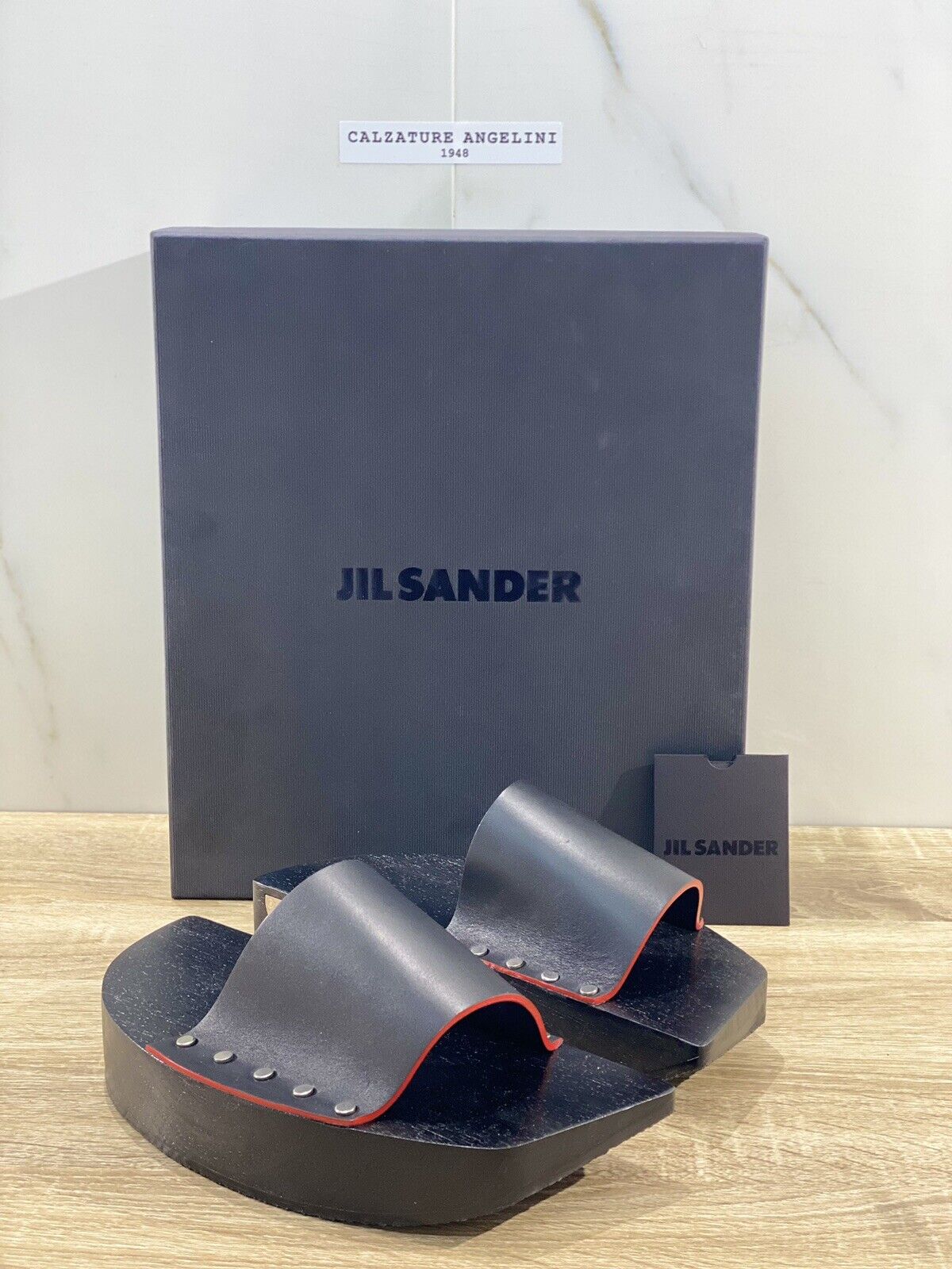 Jil Sander Japanese clog waxy Nero pelle luxury jil sander woman shoes 36