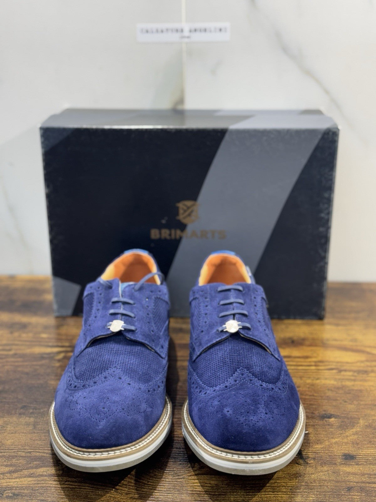 Brimarts Stringata  Uomo Suede Blu  Casual Men Shoe 46