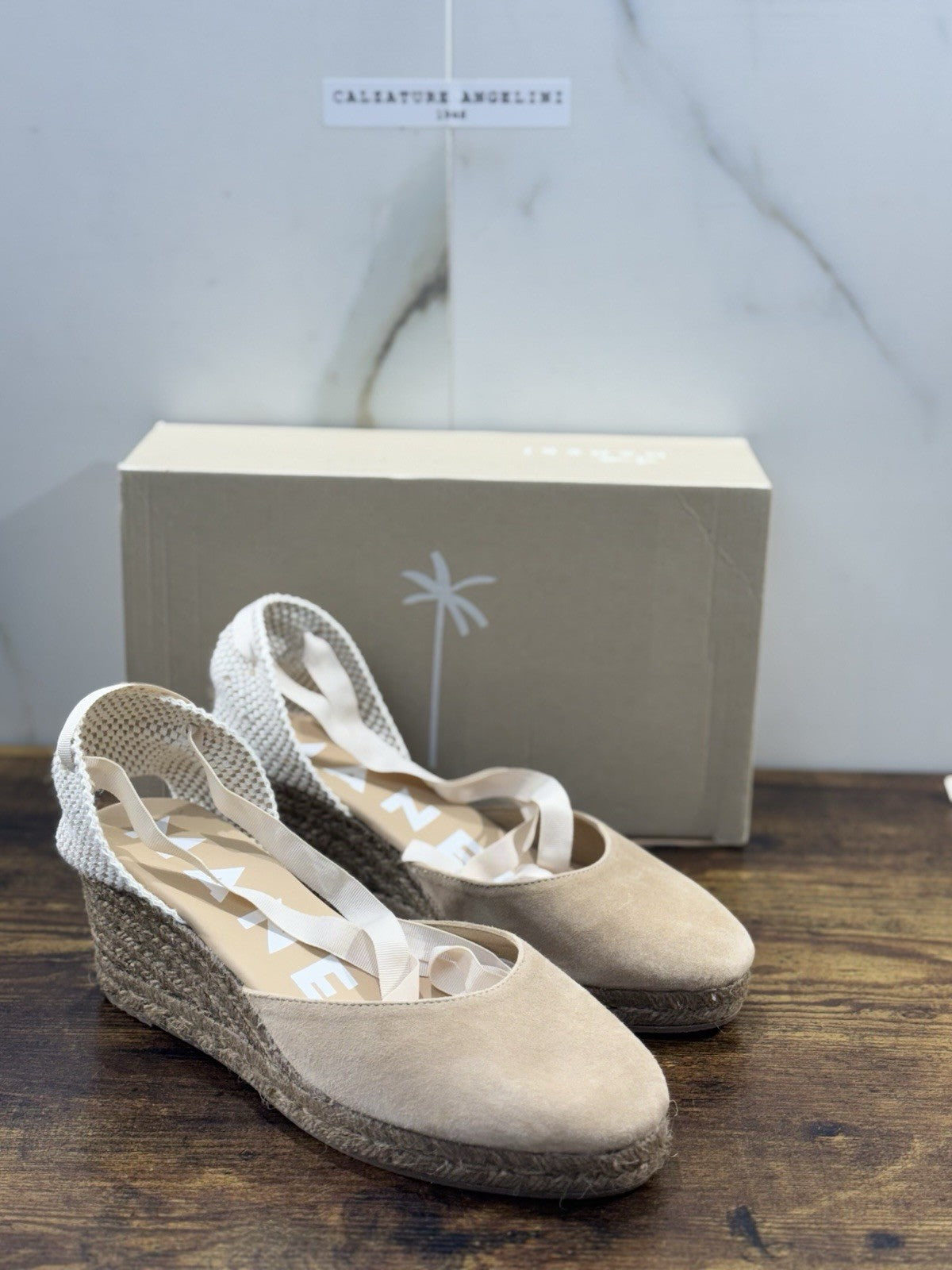 Manebi Espadrilles Suede Beige Zeppa Casual Manebi Shoes Donna 41