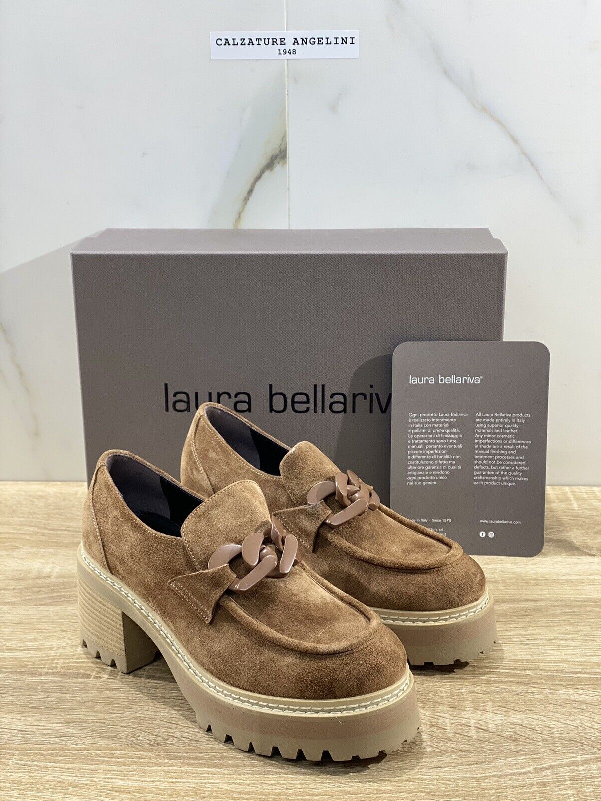 Laura Bellariva Mocassino donna suede cuoio tacco 37