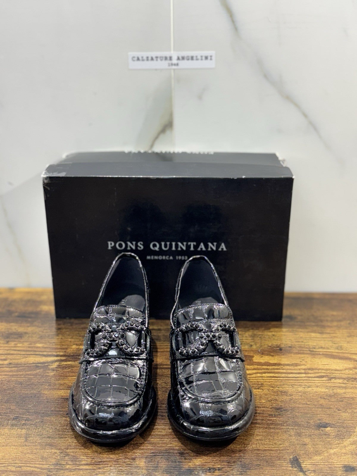 Pons Quintana Mocassino Donna Pelle Nero Con Tacco  Casual Loafer 41