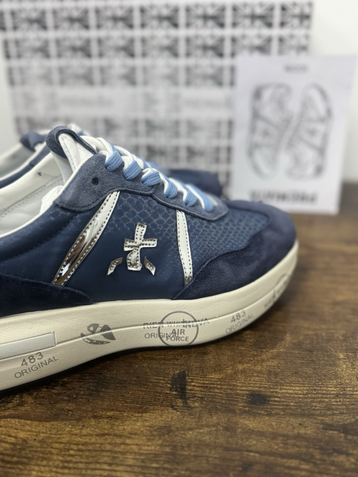 Premiata Cassie  Sneaker Pelle Suede Blu    Casual Premiata Donna 37