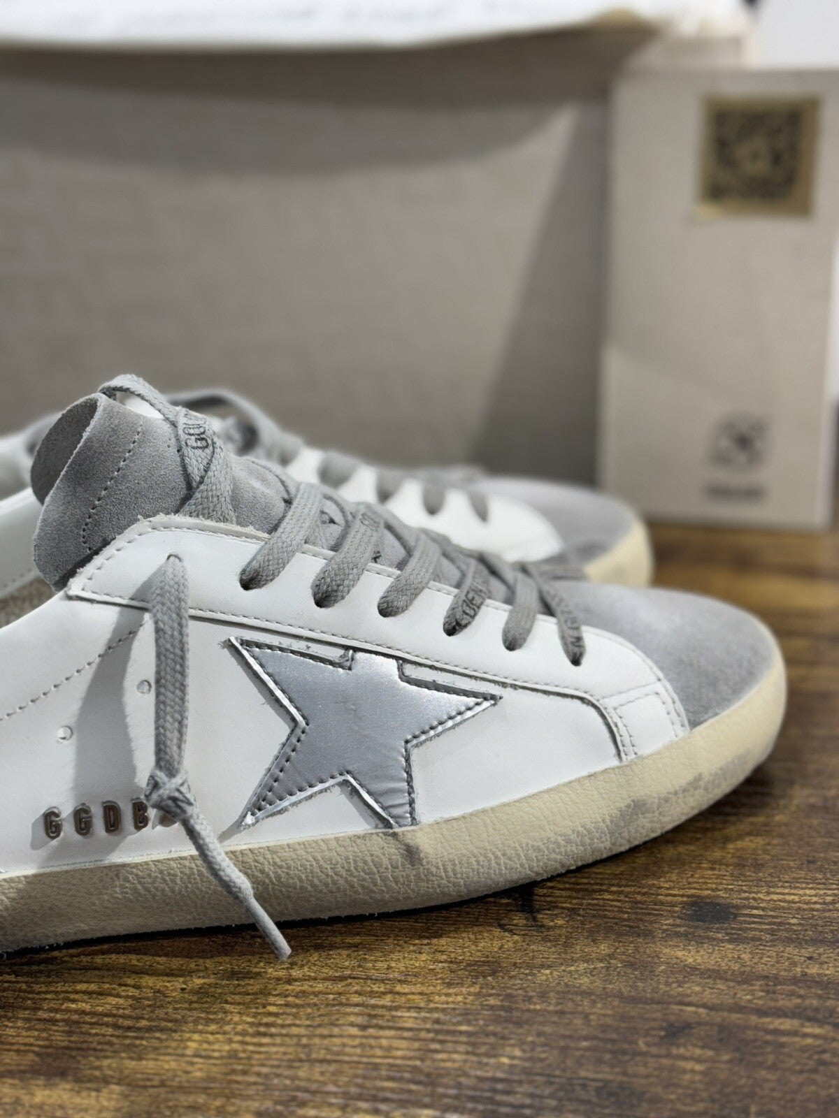 Golden Goose Sneaker Uomo Super Star White Green   Pelle Luxury Men Sneaker 40