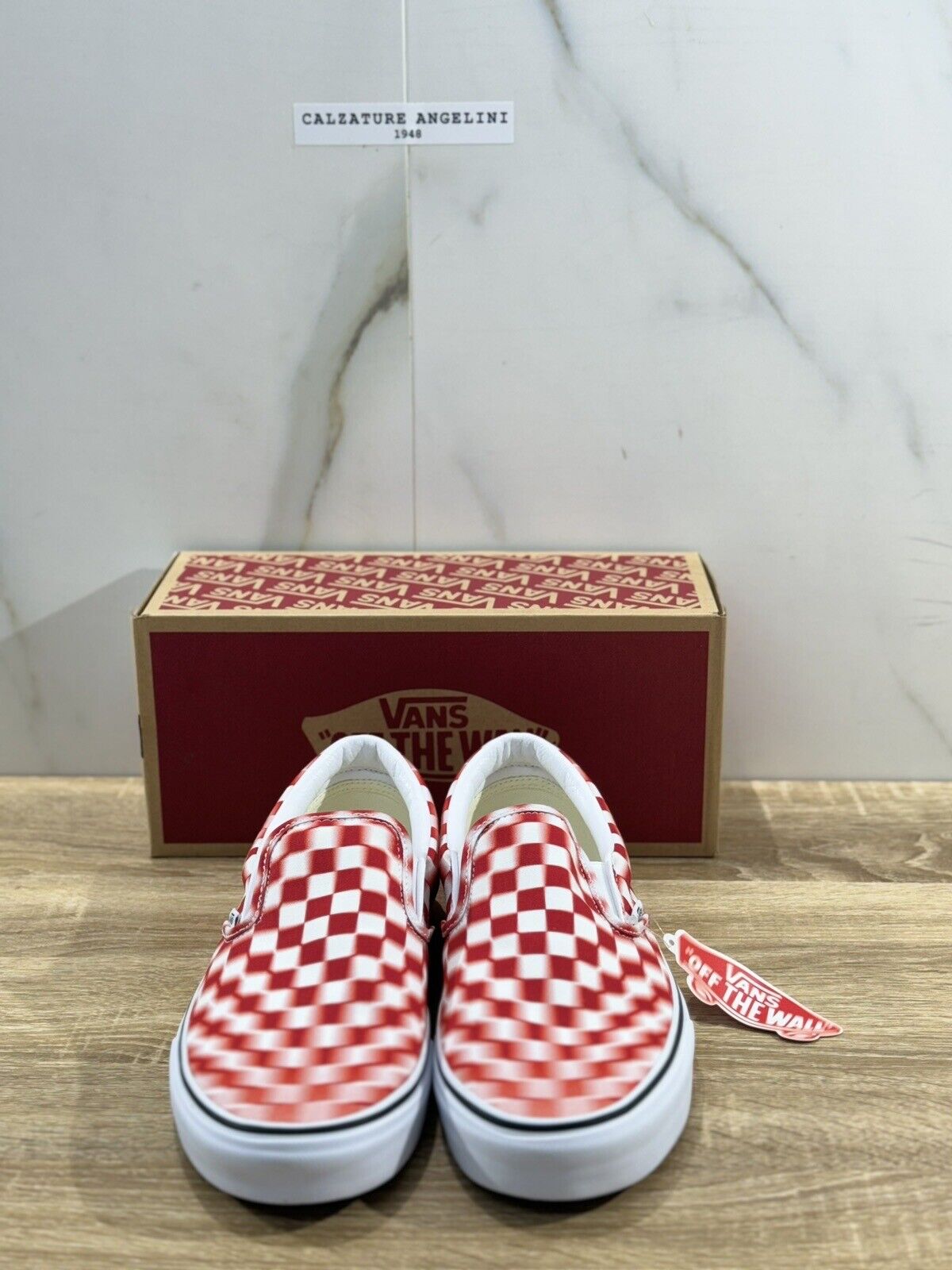 Vans Classic Slip On Checkerboard Bianco Red  Casual Icon Vans 44.5