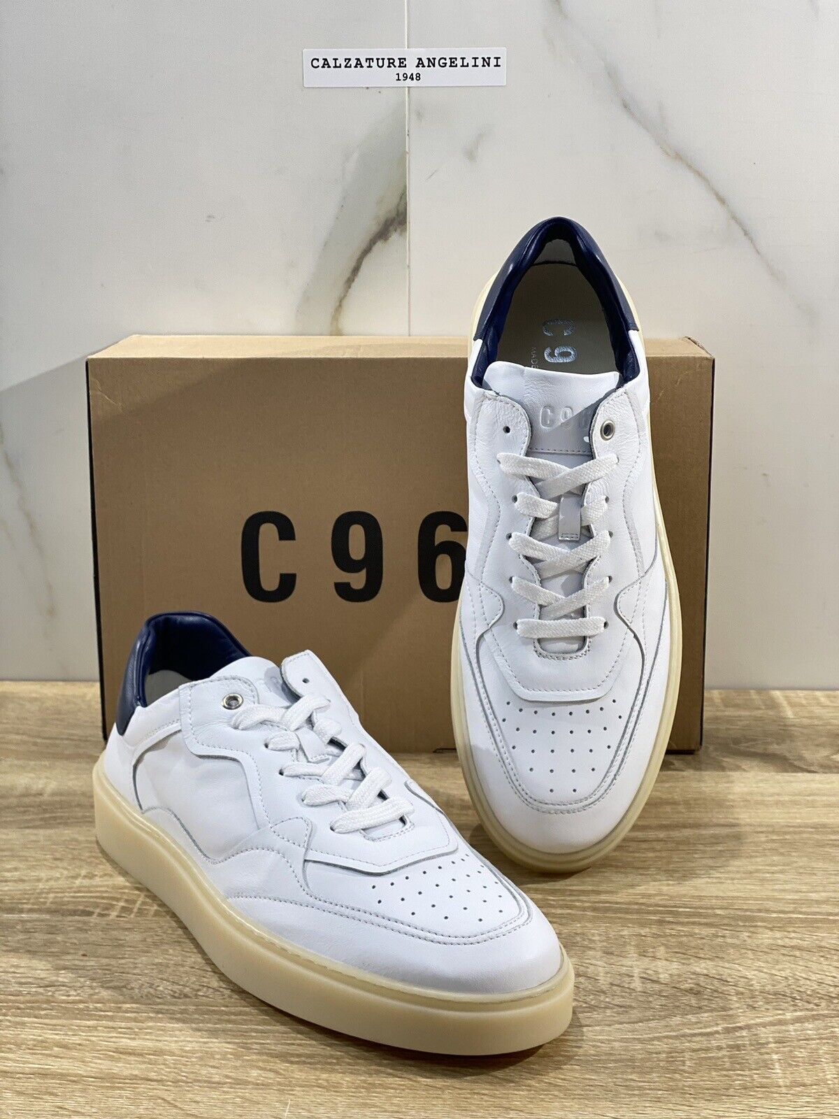 C968 Sneaker Uomo Pelle Bianca Modello Cary Made In Italy 45