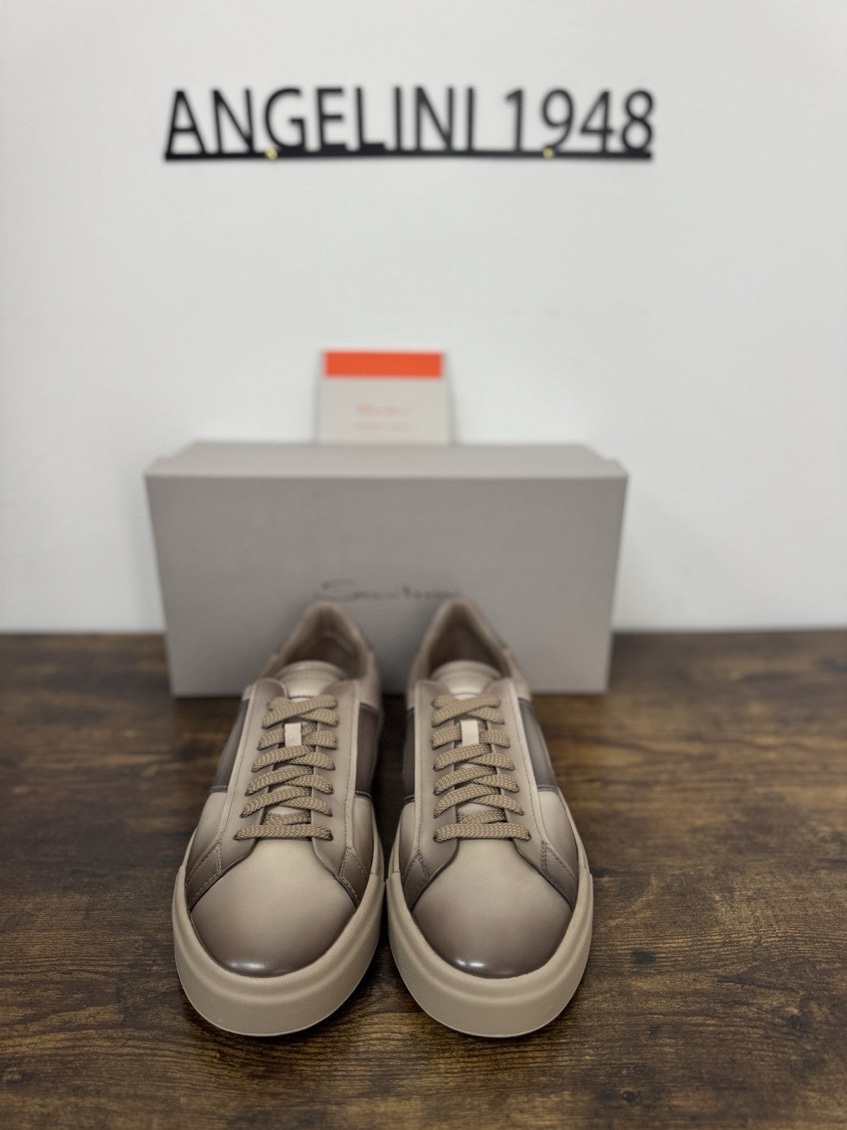 Santoni Sneaker Pelle Marrone Luxury Scarpa Santoni Uomo 42