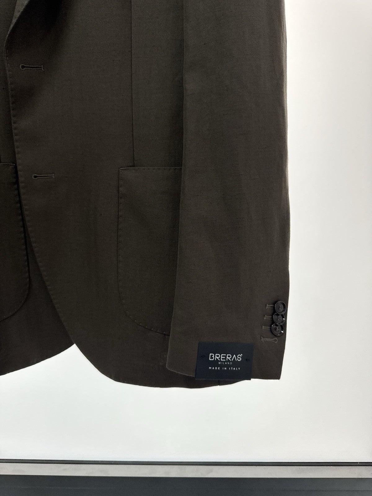 Breras Milano Giacca 2 Bottoni Cotone E Lino    Marrone Uomo 52