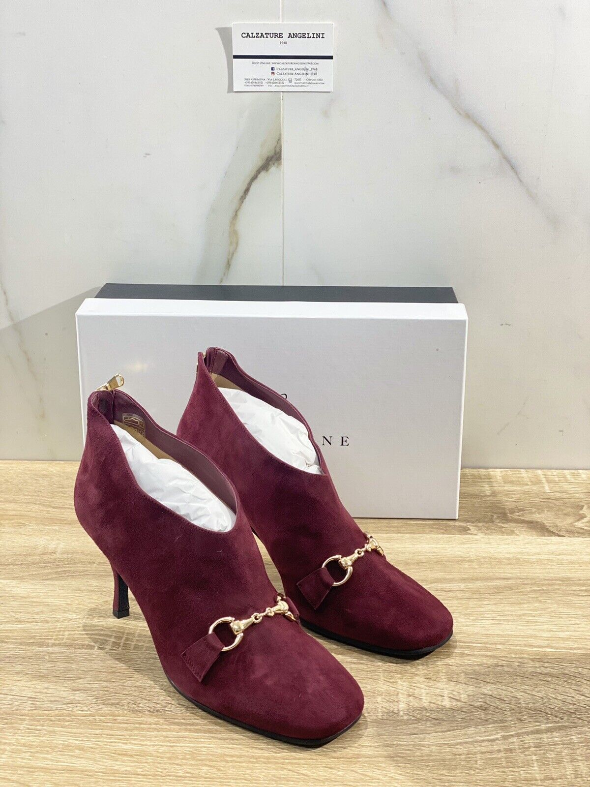 Prosperine Stivaletto donna 8131 suede bordeaux handamde in italy 40