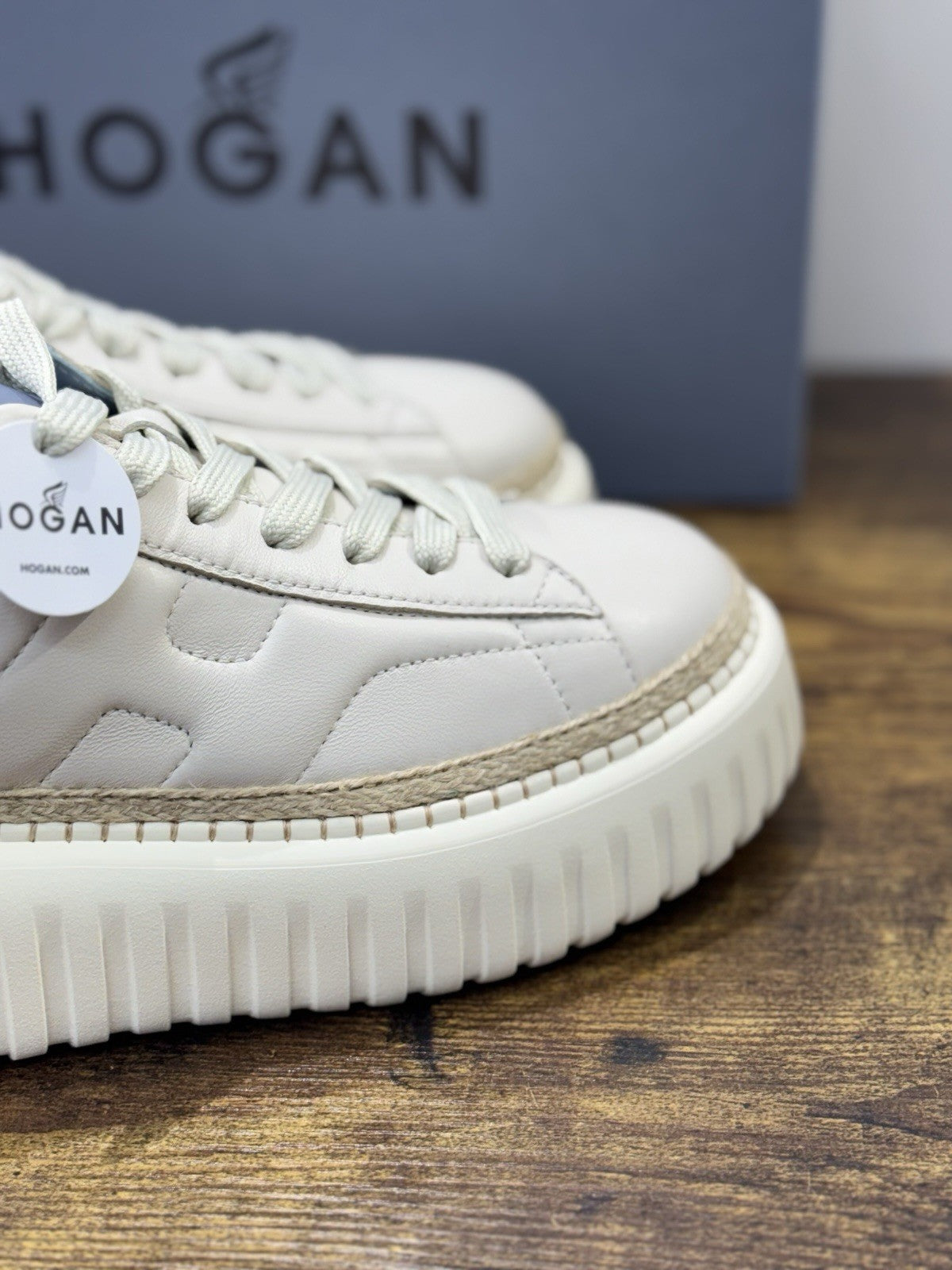 Hogan H Stripes Sneaker Pelle Bianca Zeppa   Memory Foam Scarpa Hogan Donna 37