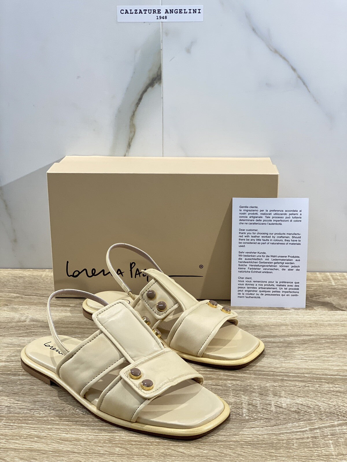 Lorena Paggi Sandalo Donna In Pelle Paglia Super Soft Leather Made In Italy 38.5