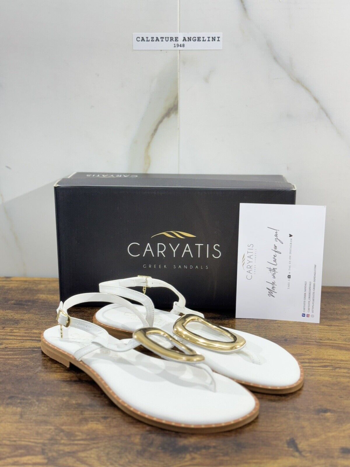 Caryatis Greek Sandal Donna Pelle Bianco Casual Original Greek Sandal 41